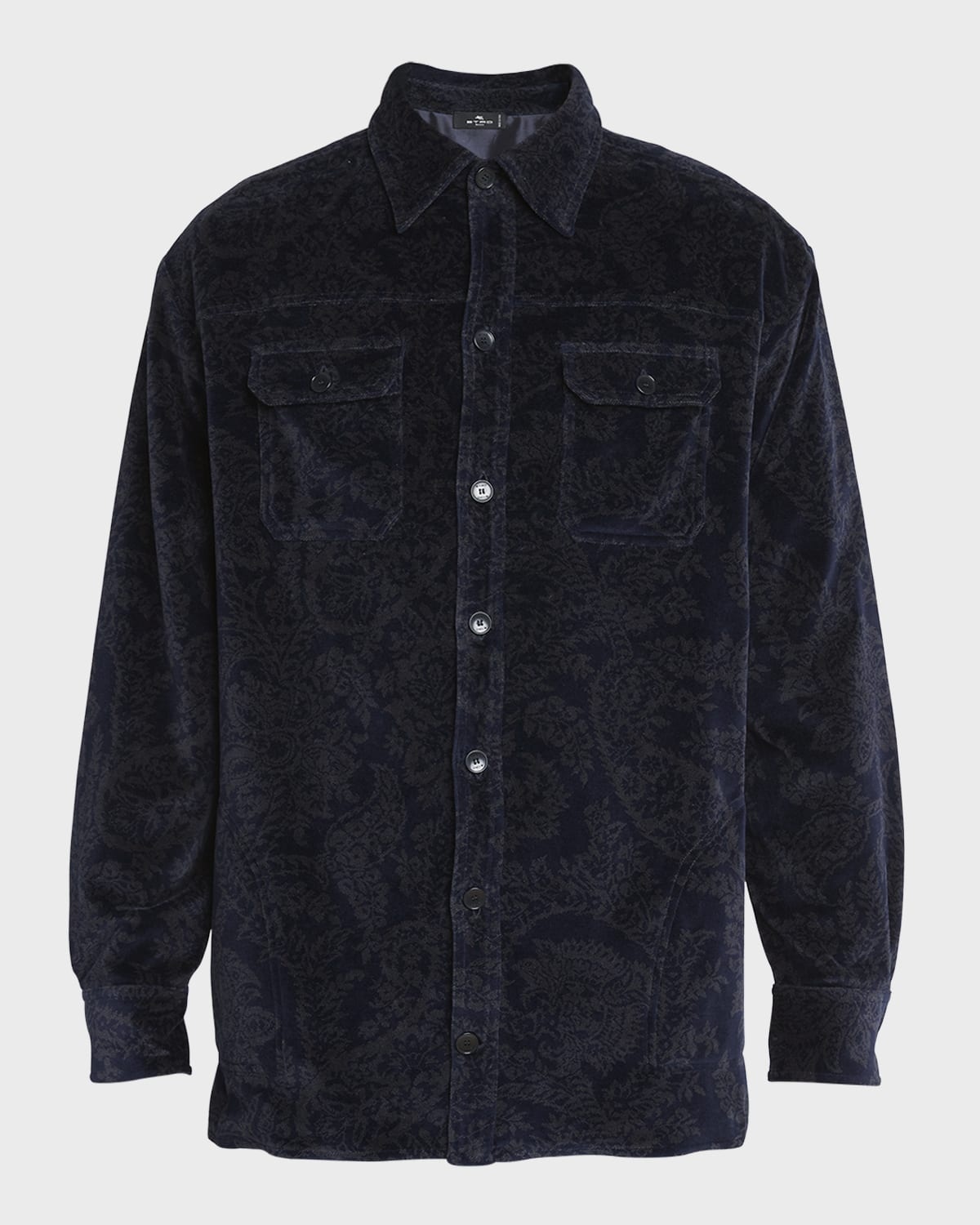 Men's Paisley Velvet Overshirt - 1