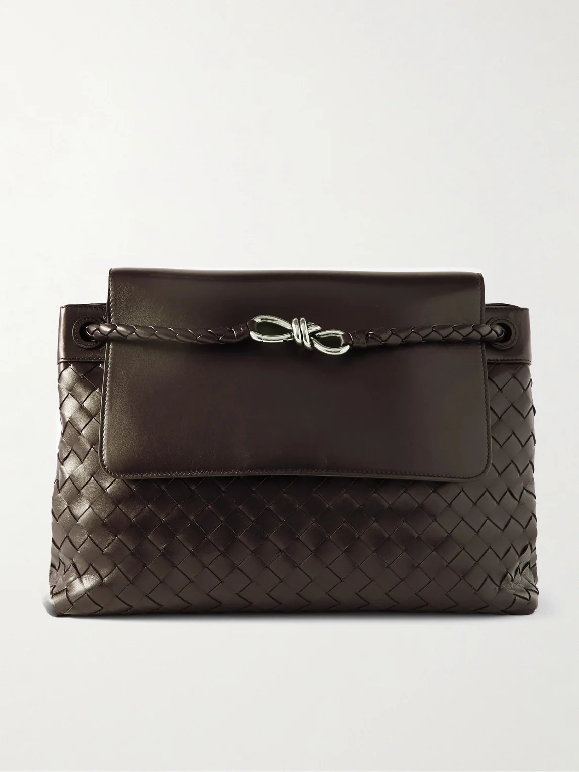 Andiamo Intrecciato Leather Messenger Bag - 1