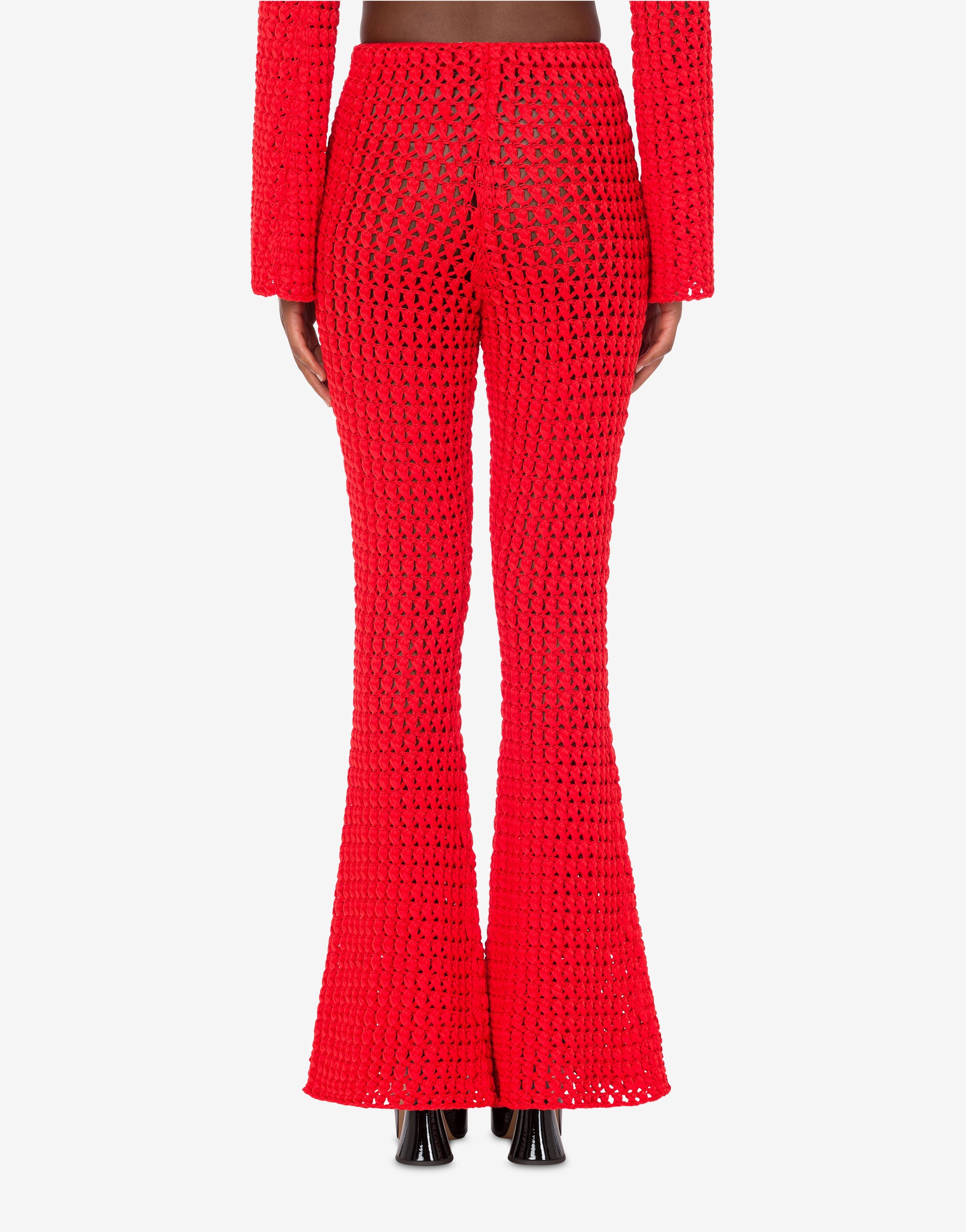 CROCHET EFFECT COTTON RIBBON TROUSERS - 3