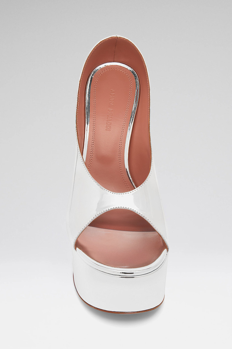 Amina Muaddi ANOK PLATEAU SLIPPER 155 SILVER MIRROR outlook