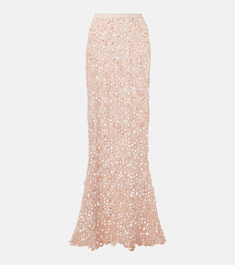 Obie crochet cotton-blend maxi skirt 1