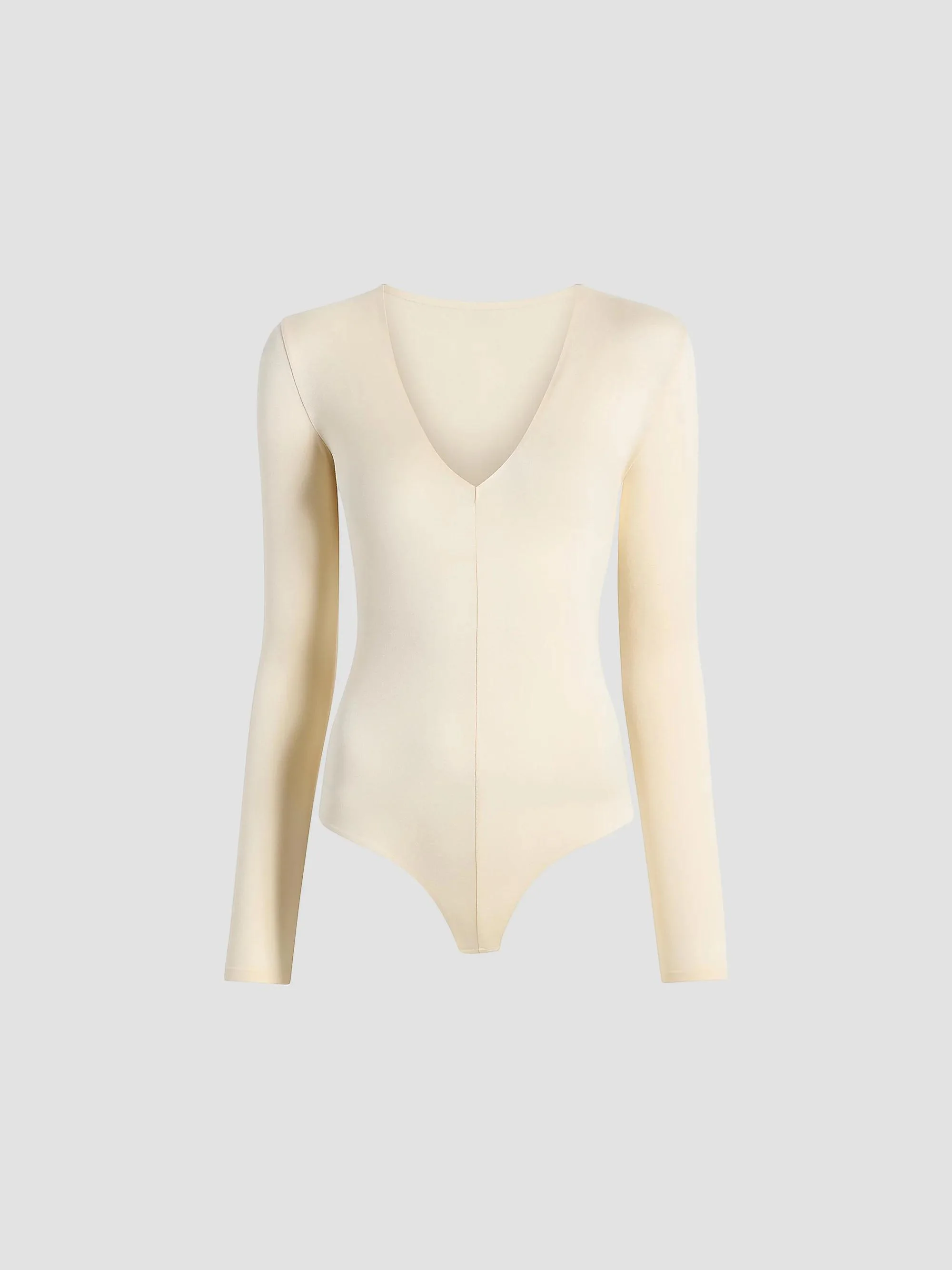 Women's Prima Ballet Deep V Bodysuit - Ivory - 1