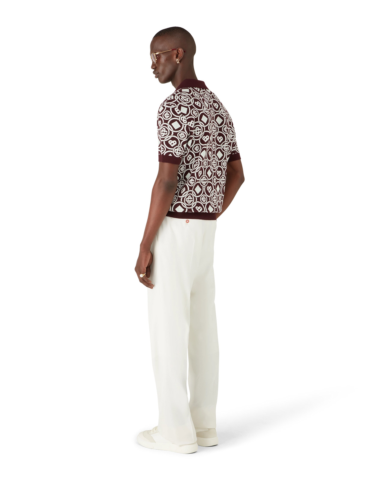Monogram Cotton Knit Polo shirt | Casablanca Paris - 3