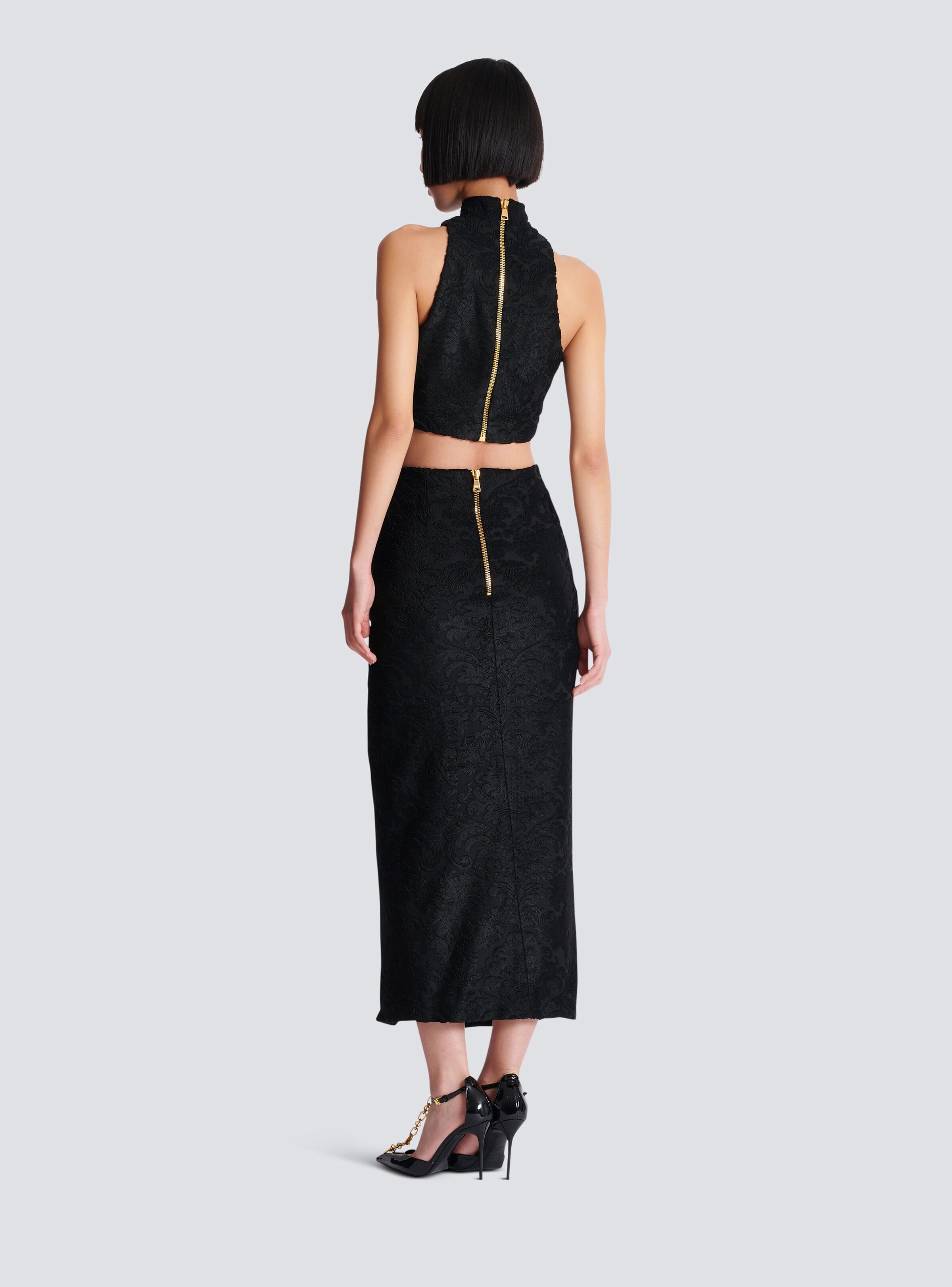 Baroque pattern midi skirt - 4