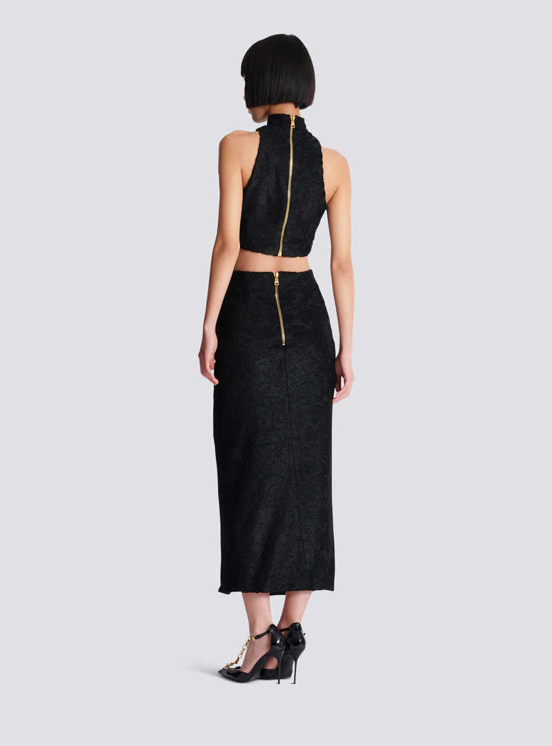 Baroque pattern midi skirt 4