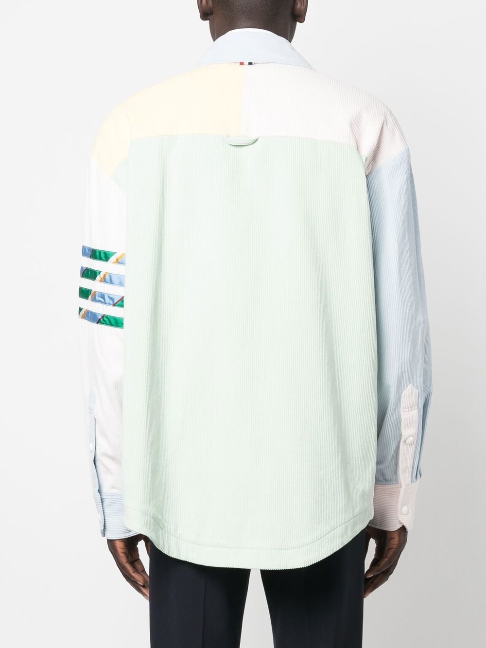 panelled-design pastel shirt - 4