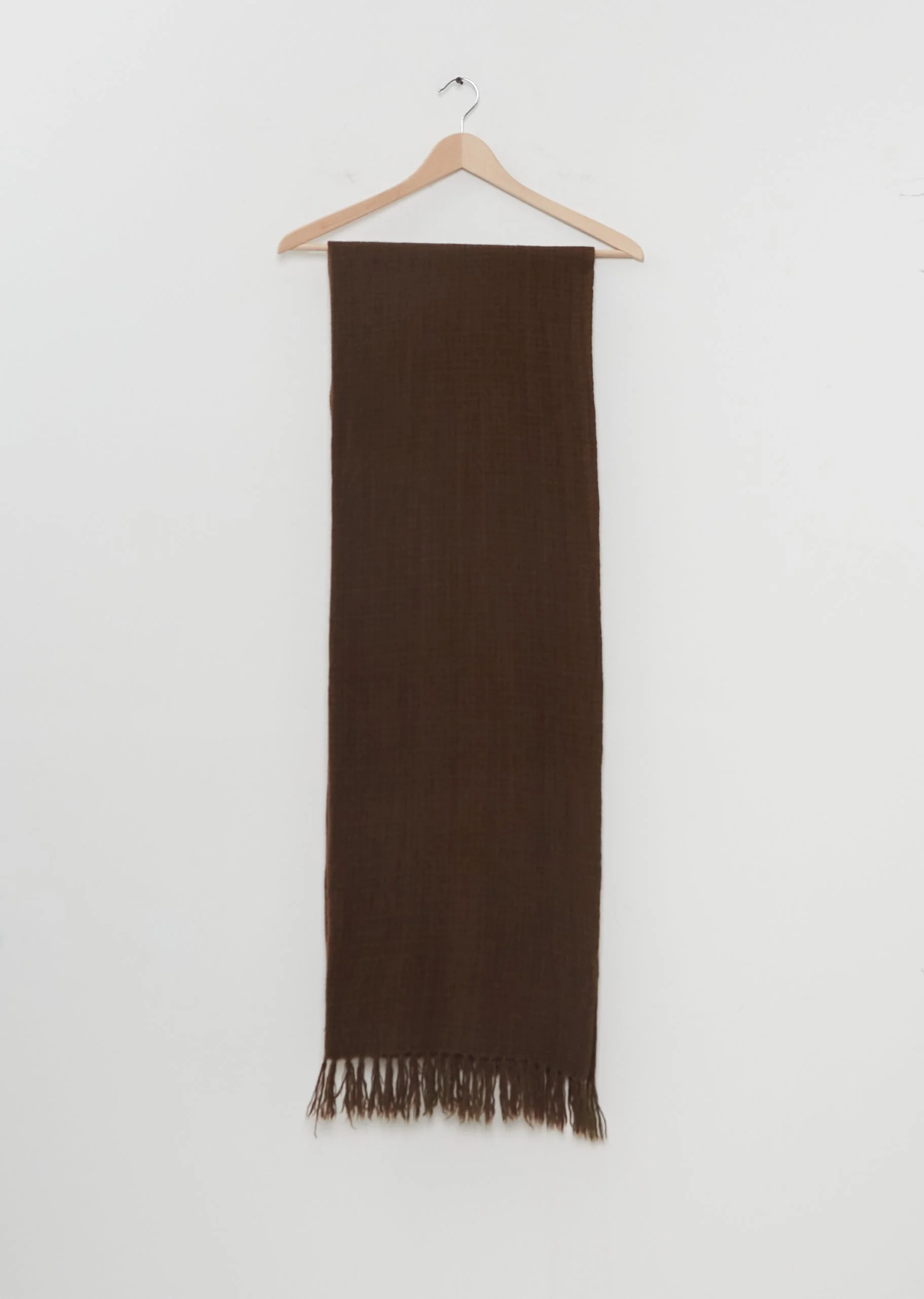 Cashmere Yark Dyed Check Scarf — Brown - 1
