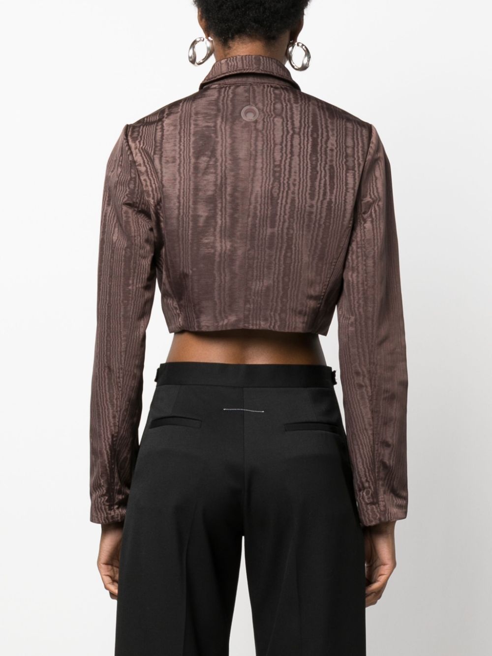 Regenerated moire cropped jacket - 4