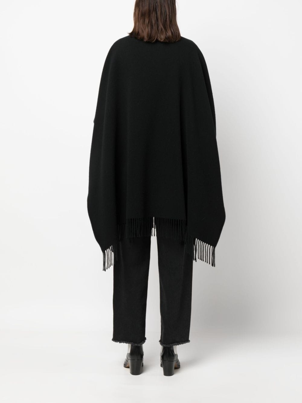 panelled wool-cashmere blend cape - 4