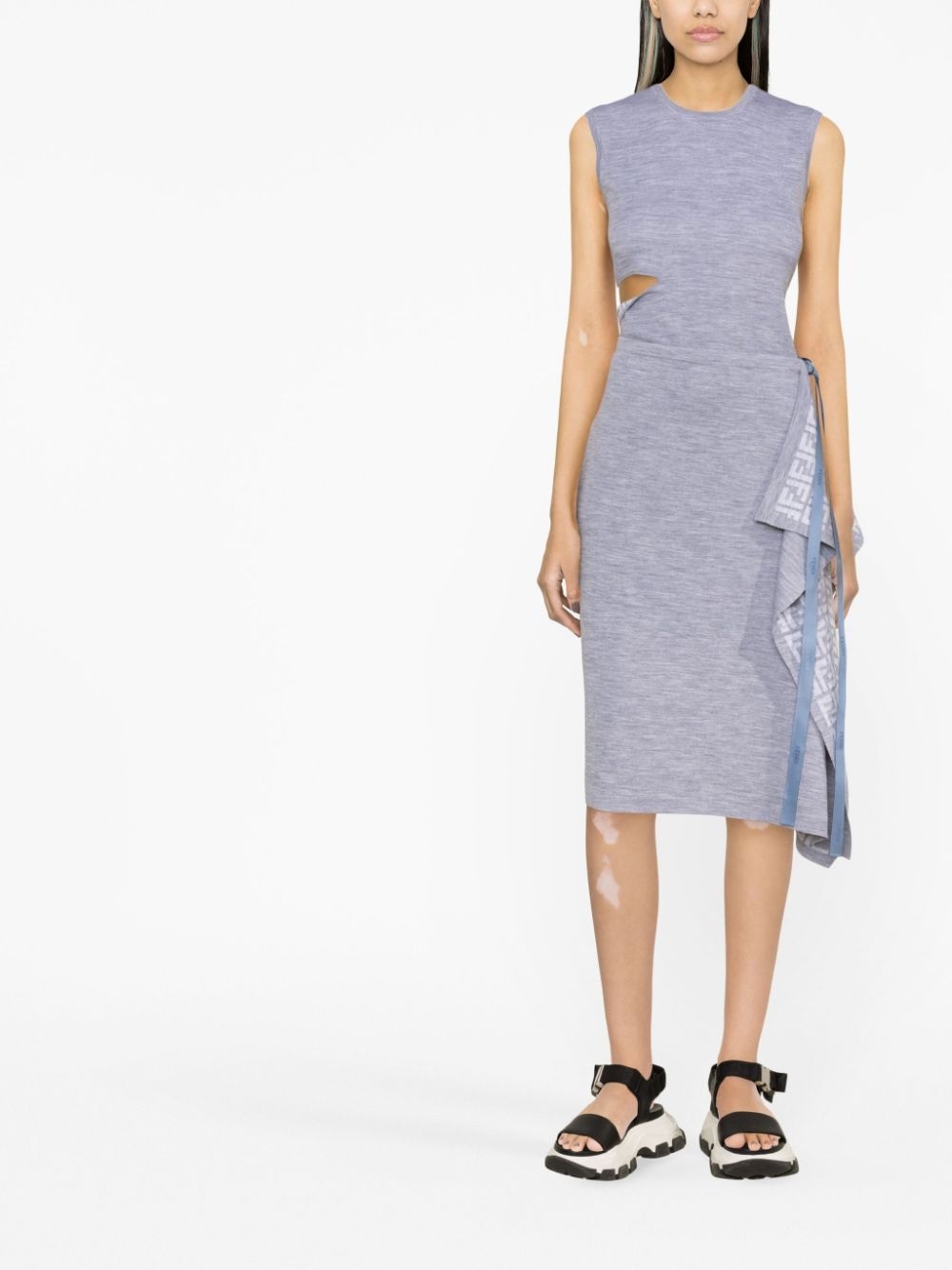 logo-pattern wrap midi skirt - 4