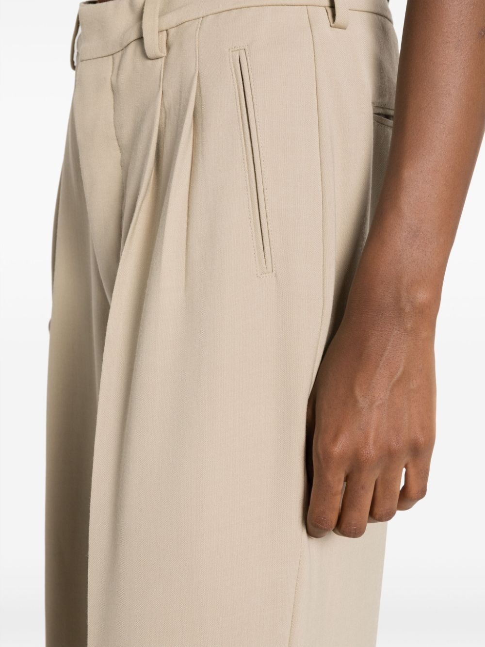 pressed-crease straight-leg trousers - 5