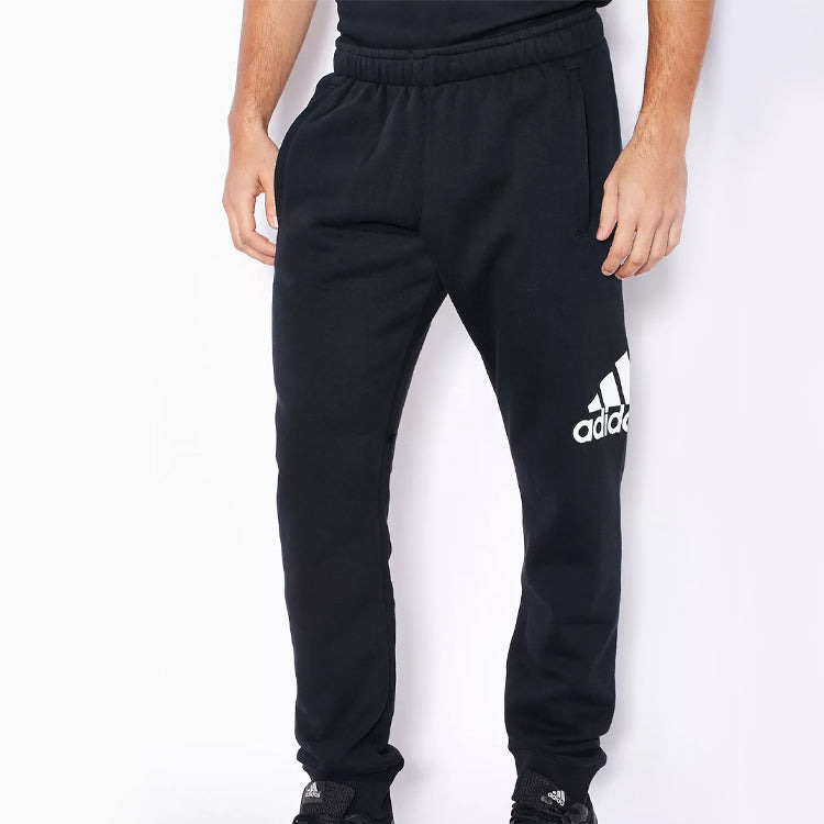 adidas Logo Training Fleece Lined Stay Warm Sports Knit Long Pants Black AB6527 - 4