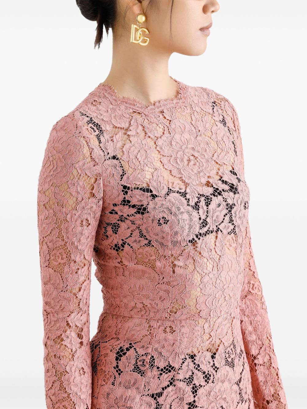 laced midi dress - 5