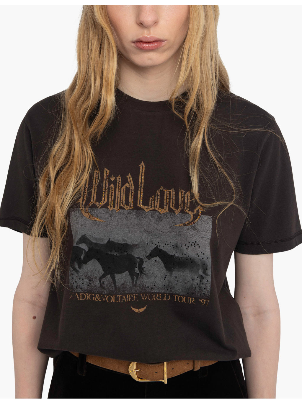 Edwin Rhinestone-Embellished Cotton-Jersey T-Shirt - 3