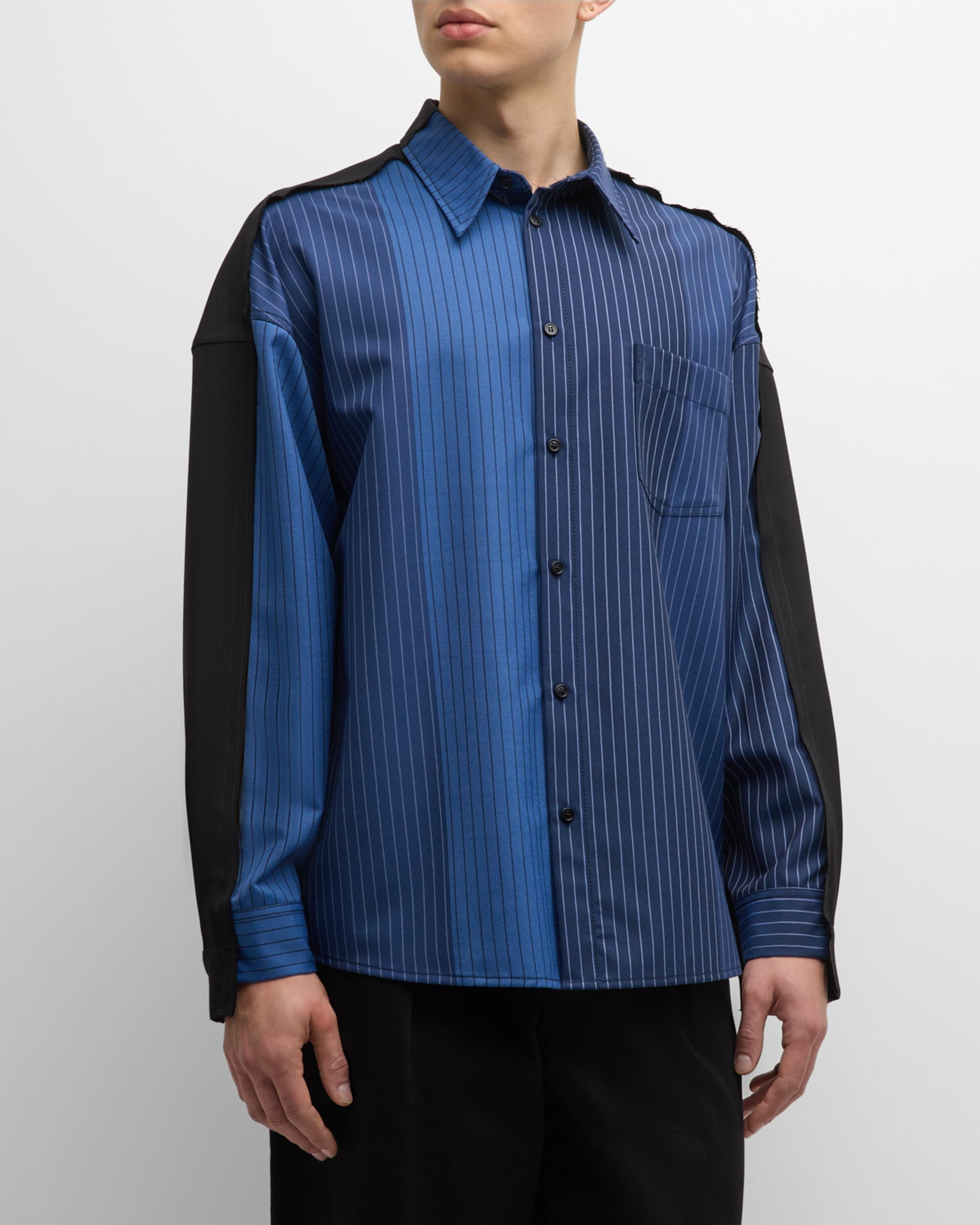 Men's Degrade Striped Wool Overshirt - 2
