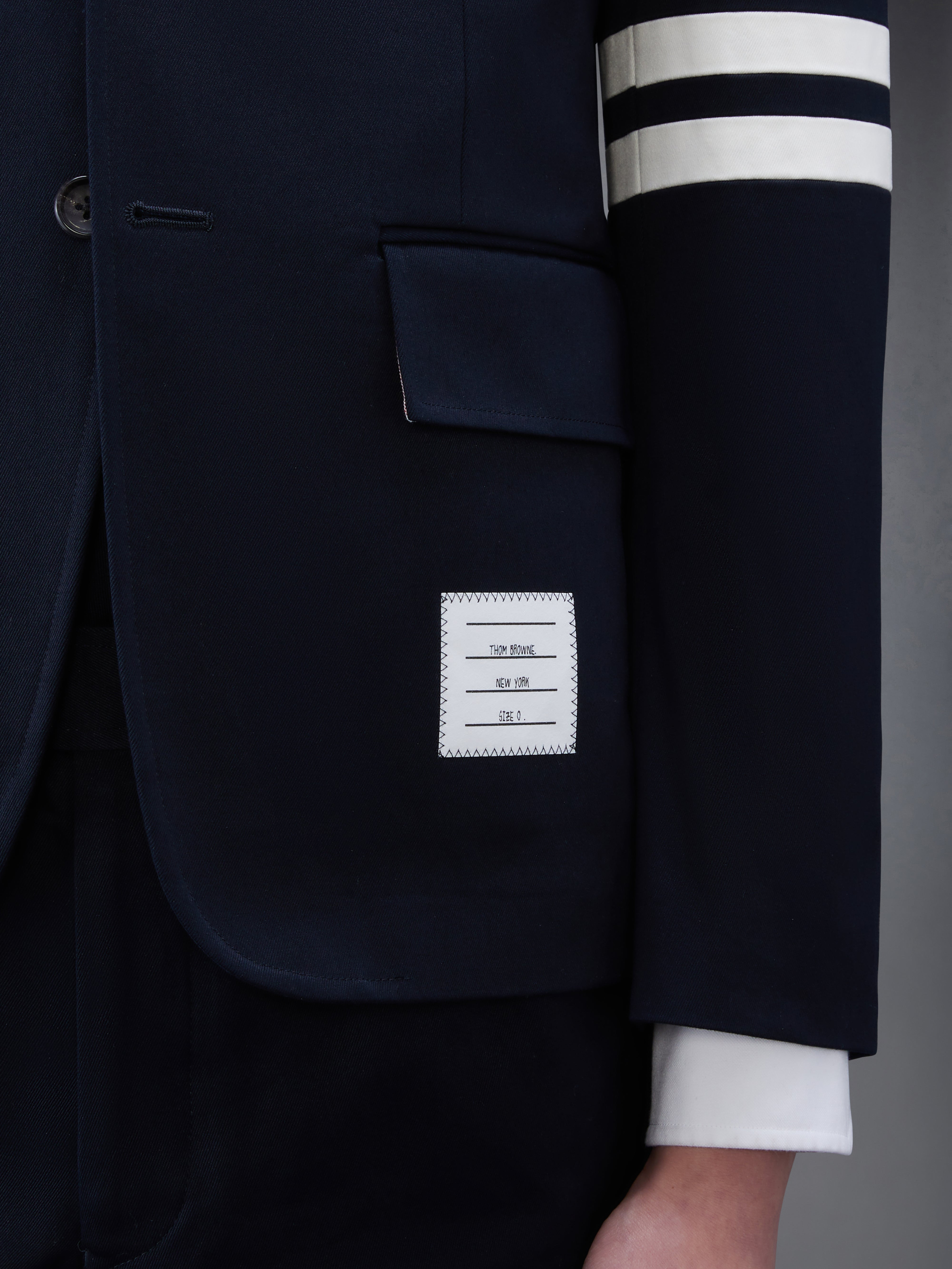 Navy Cotton Unconstructed Single Breasted 4-Bar Classic Jacket - 5