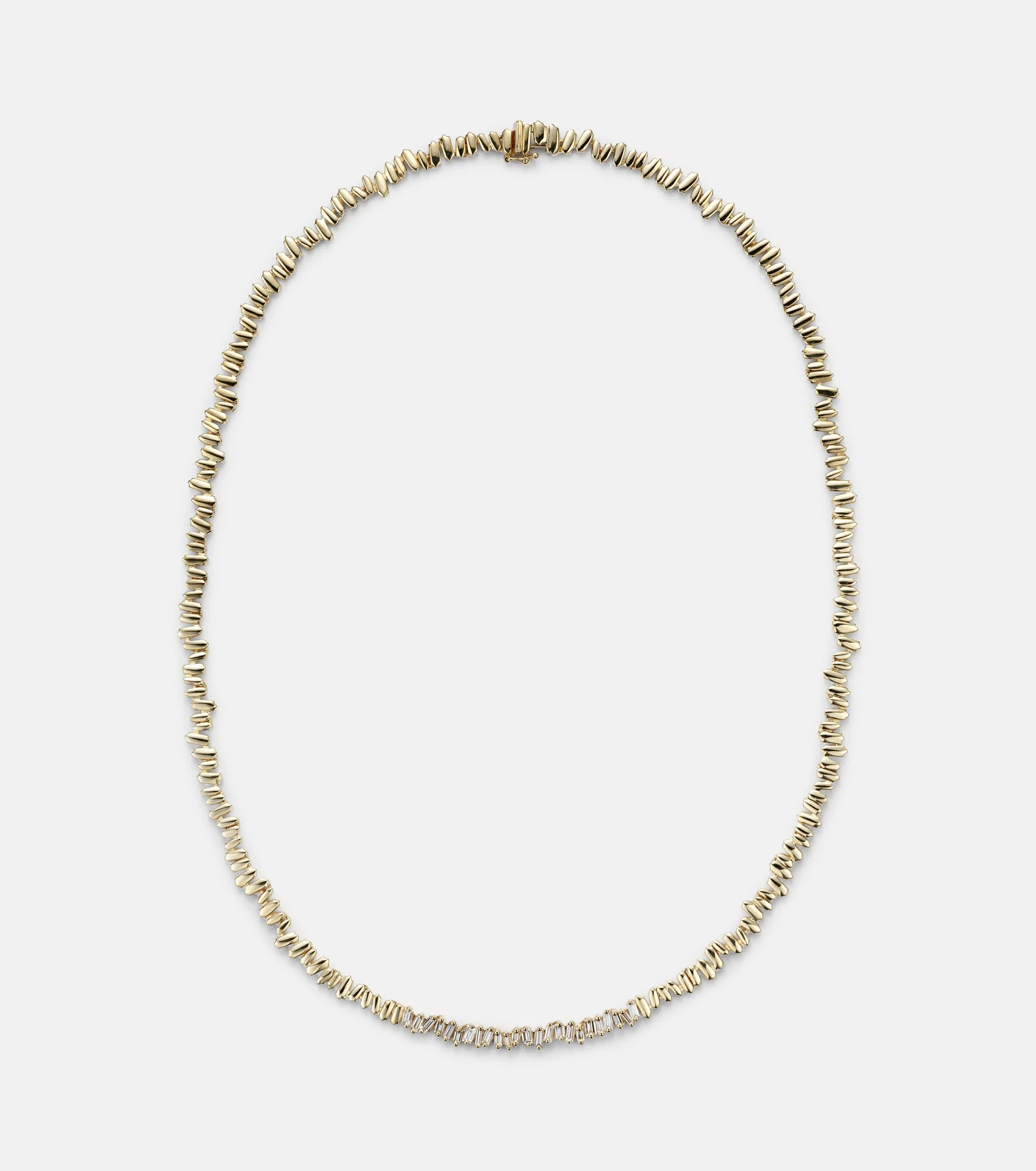 18kt gold tennis necklace with diamonds - 1