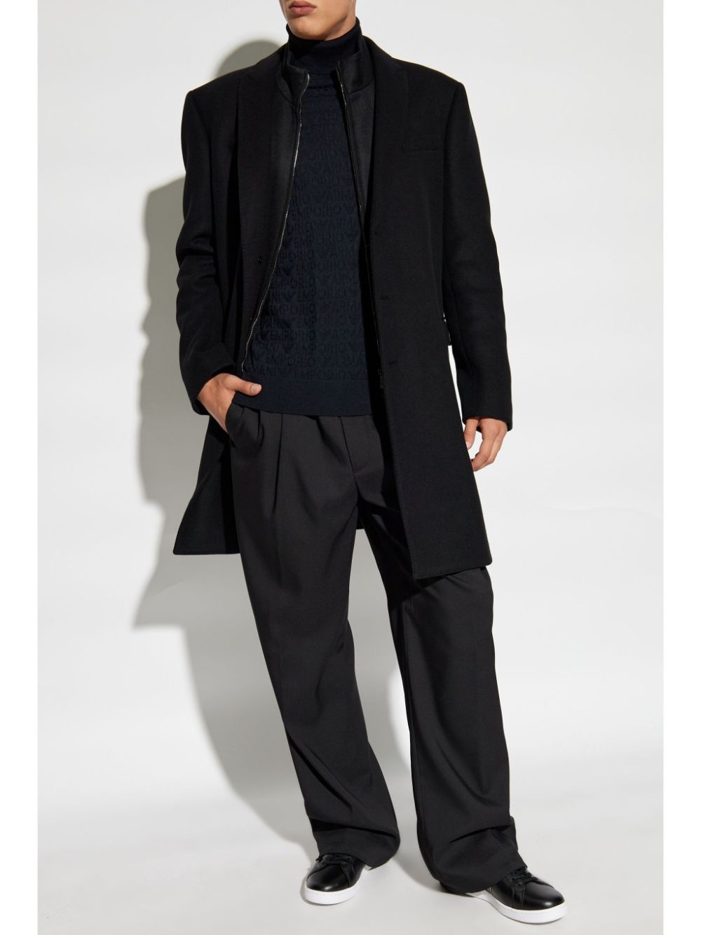 logo-jacquard turtleneck jumper - 2