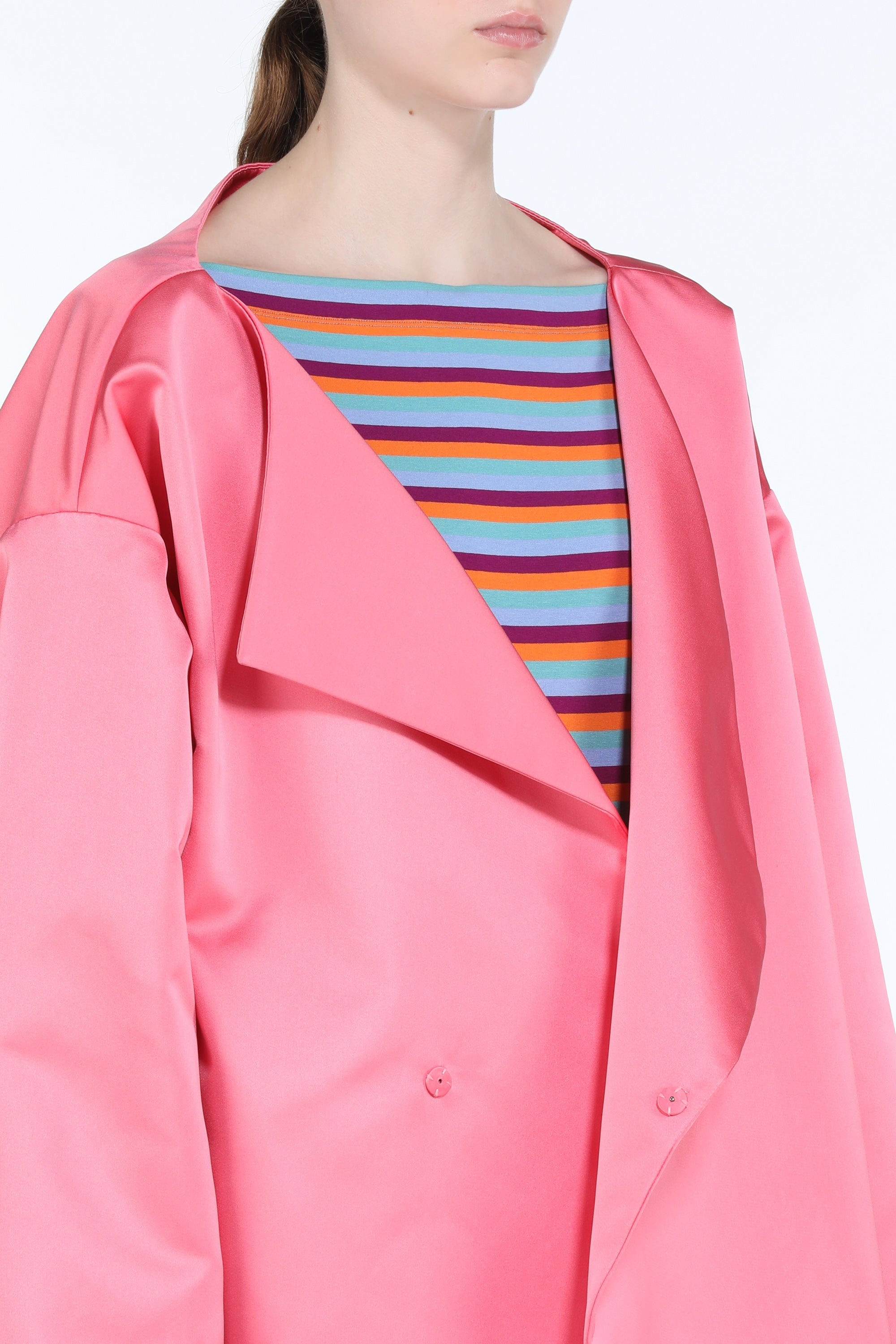 DOUBLE-BREASTED WOVEN COAT - 5
