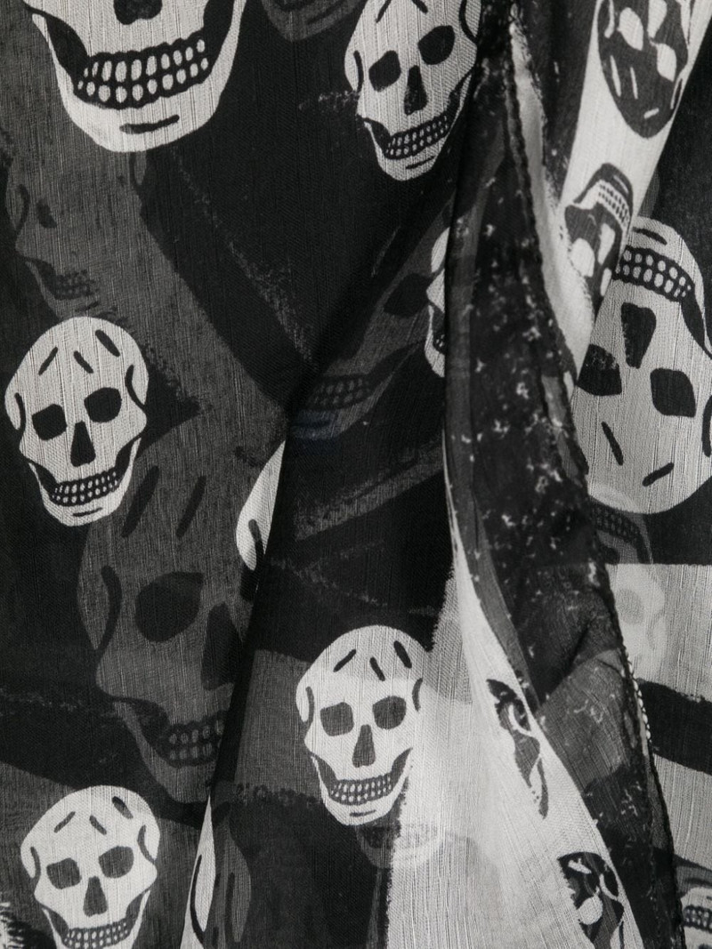 Alexander McQueen skull-print silk scarf outlook