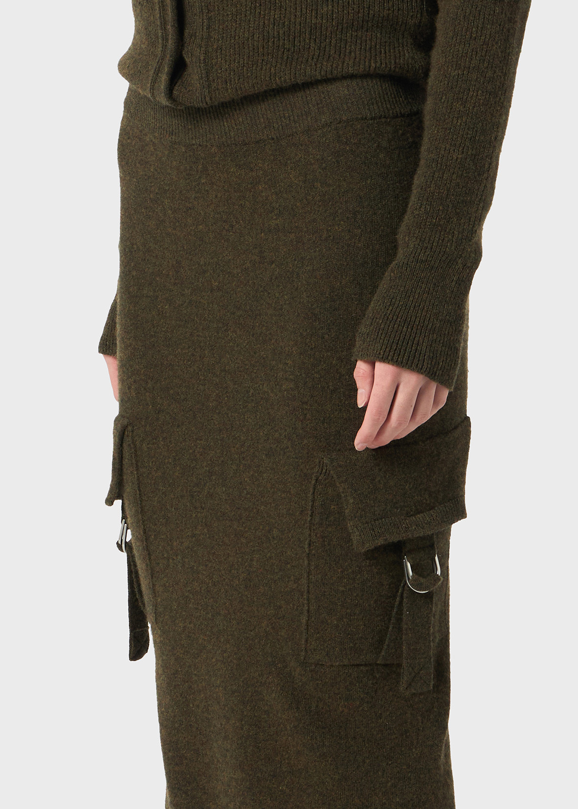 MIDI KNIT SKIRT WITH CARGO POCKETS - 5