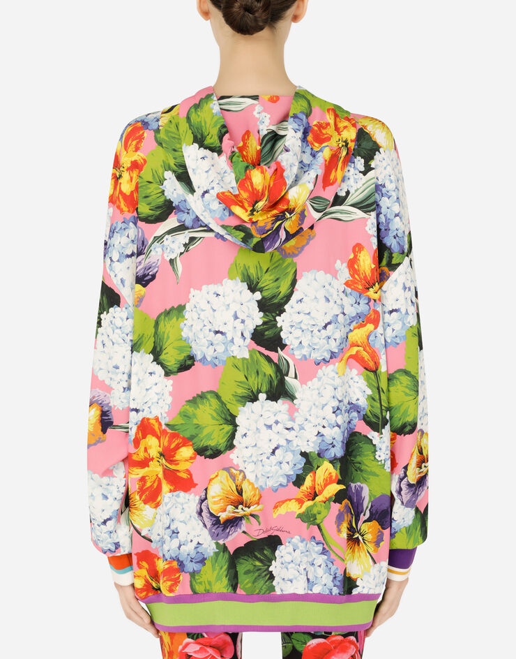 Floral-print cady hoodie - 3