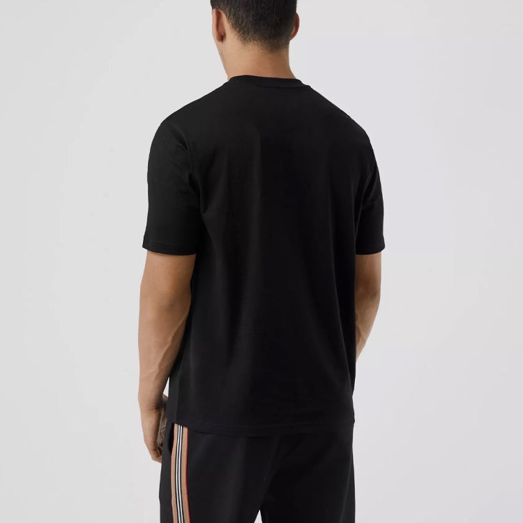 Men's Burberry Logo Graphic Cotton Tshirt Printing Short Sleeve Black 80218311 - 5