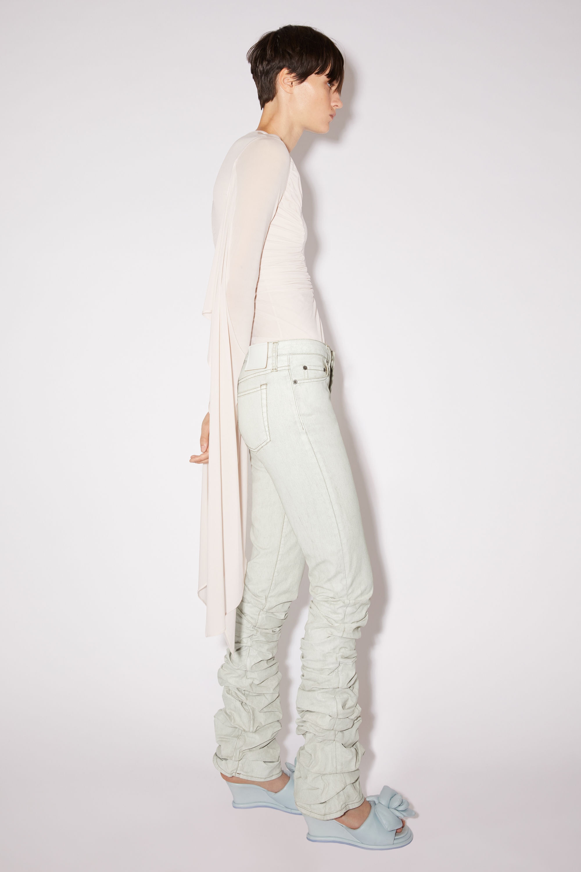 Denim trousers - White/brown - 4