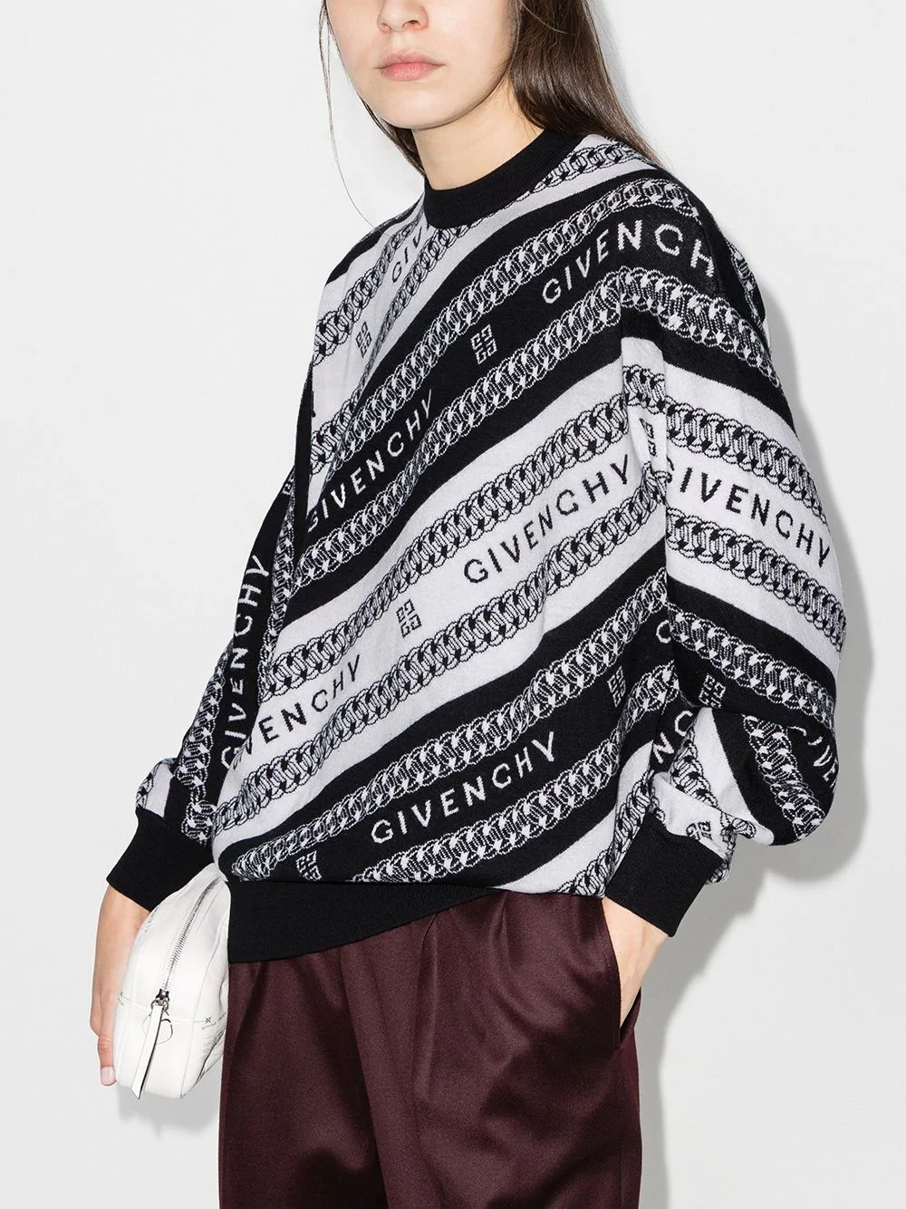 jacquard stripe logo wool jumper - 2