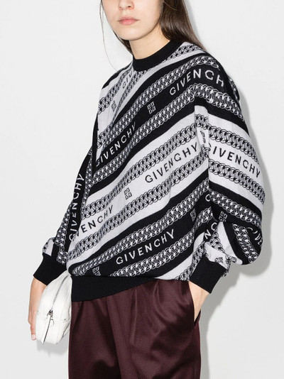 Givenchy jacquard stripe logo wool jumper outlook