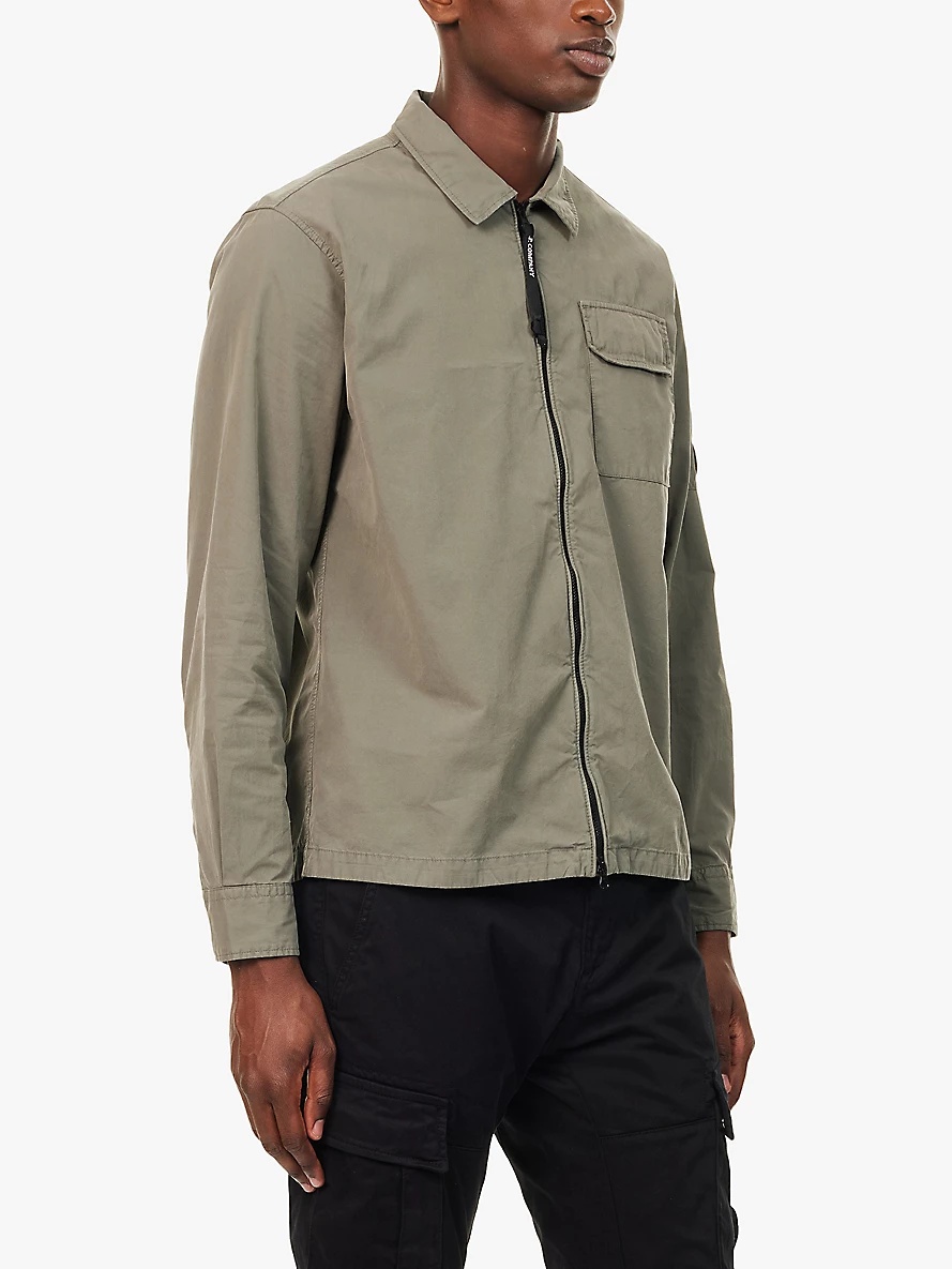 Brand-lens regular-fit cotton overshirt - 3