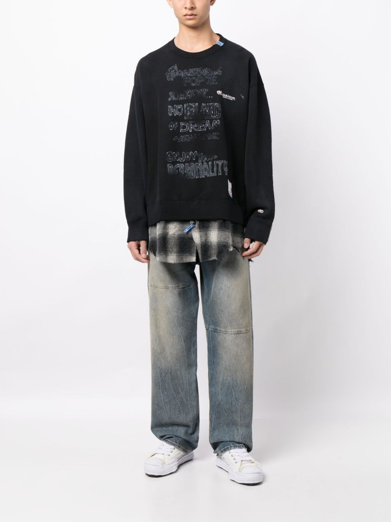 Maison MIHARAYASUHIRO raw-cut distressed cotton sweatshirt outlook