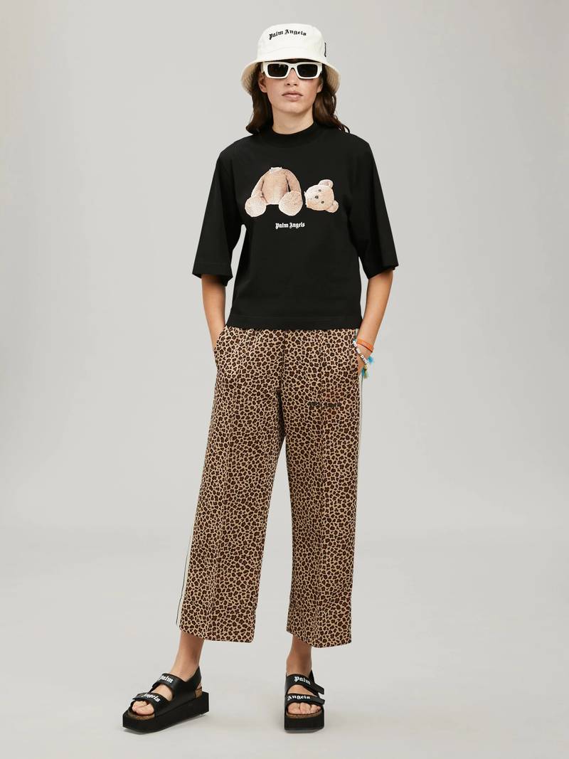 Palm Angels BEAR CROPPED BLACK T-SHIRT outlook