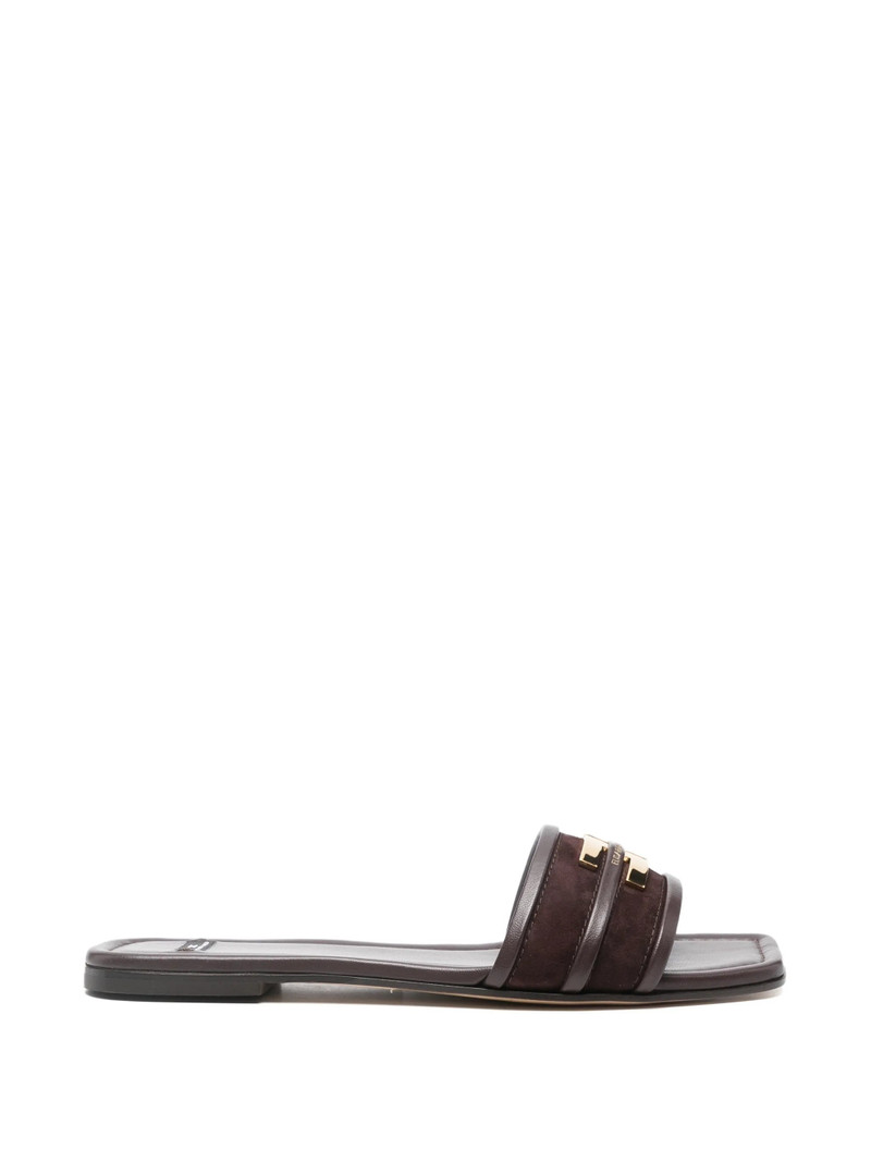 Elisabetta Franchi Golden-hardware Leather Flat Sandals 1