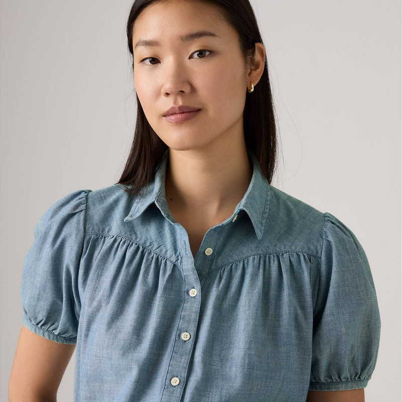 LEA SHORT-SLEEVE SLIM BLOUSE 5