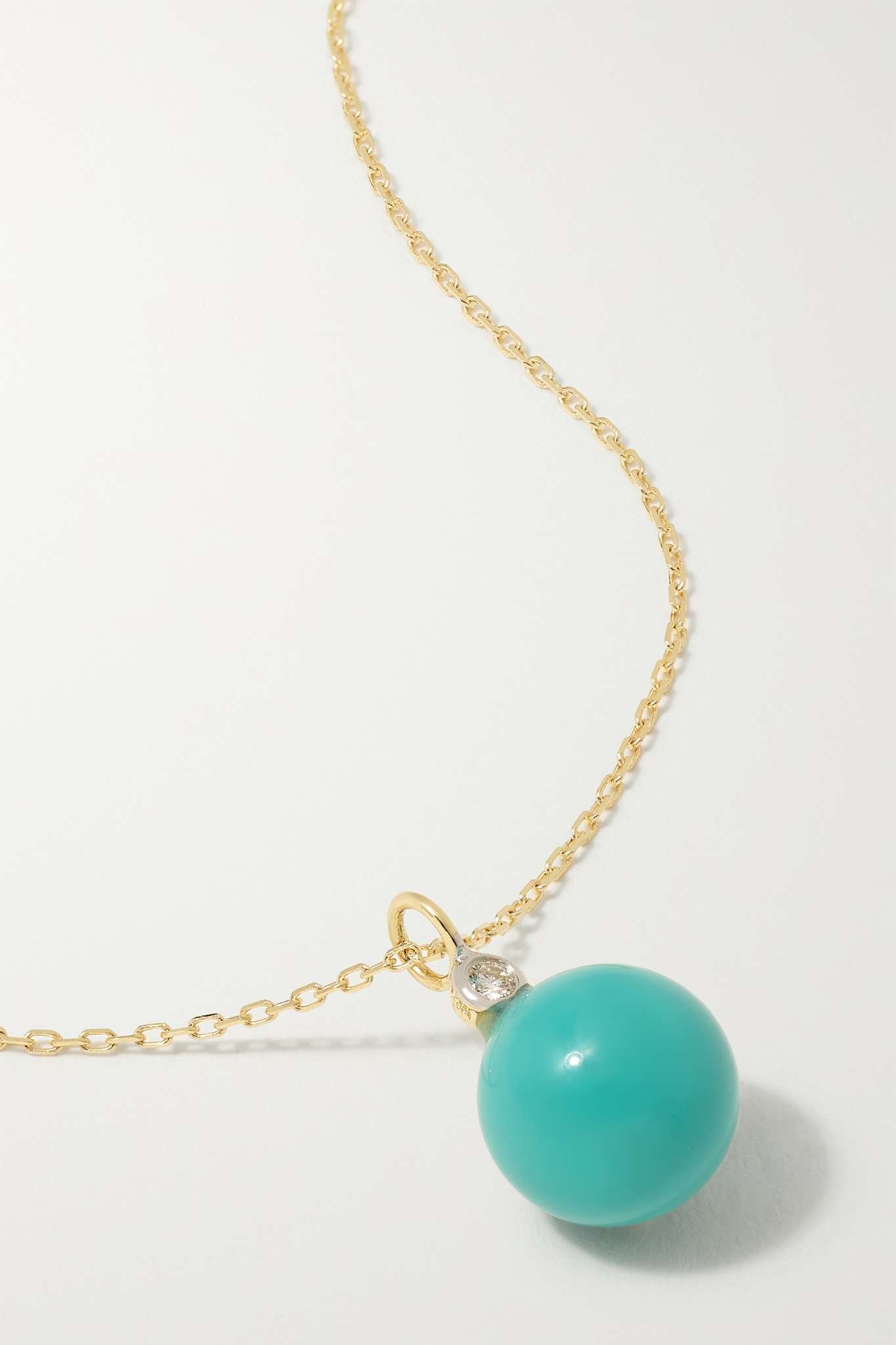 14-karat gold, turquoise and diamond necklace - 1