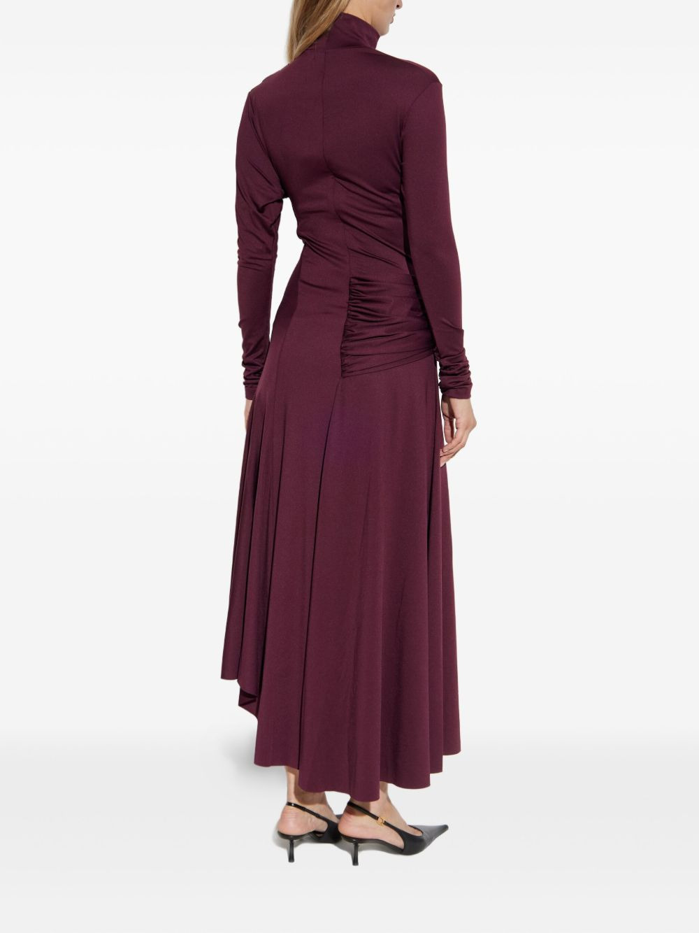 turtleneck knot-detail asymmetrical dress - 4