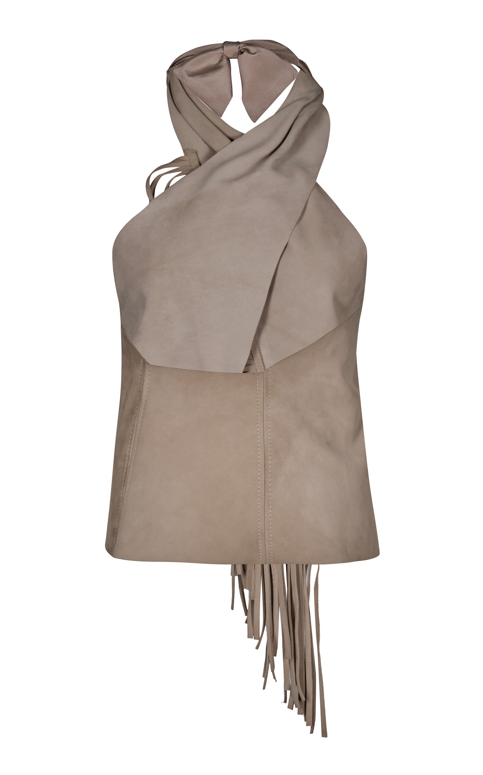 Sonora Fringed Leather Top neutral - 5