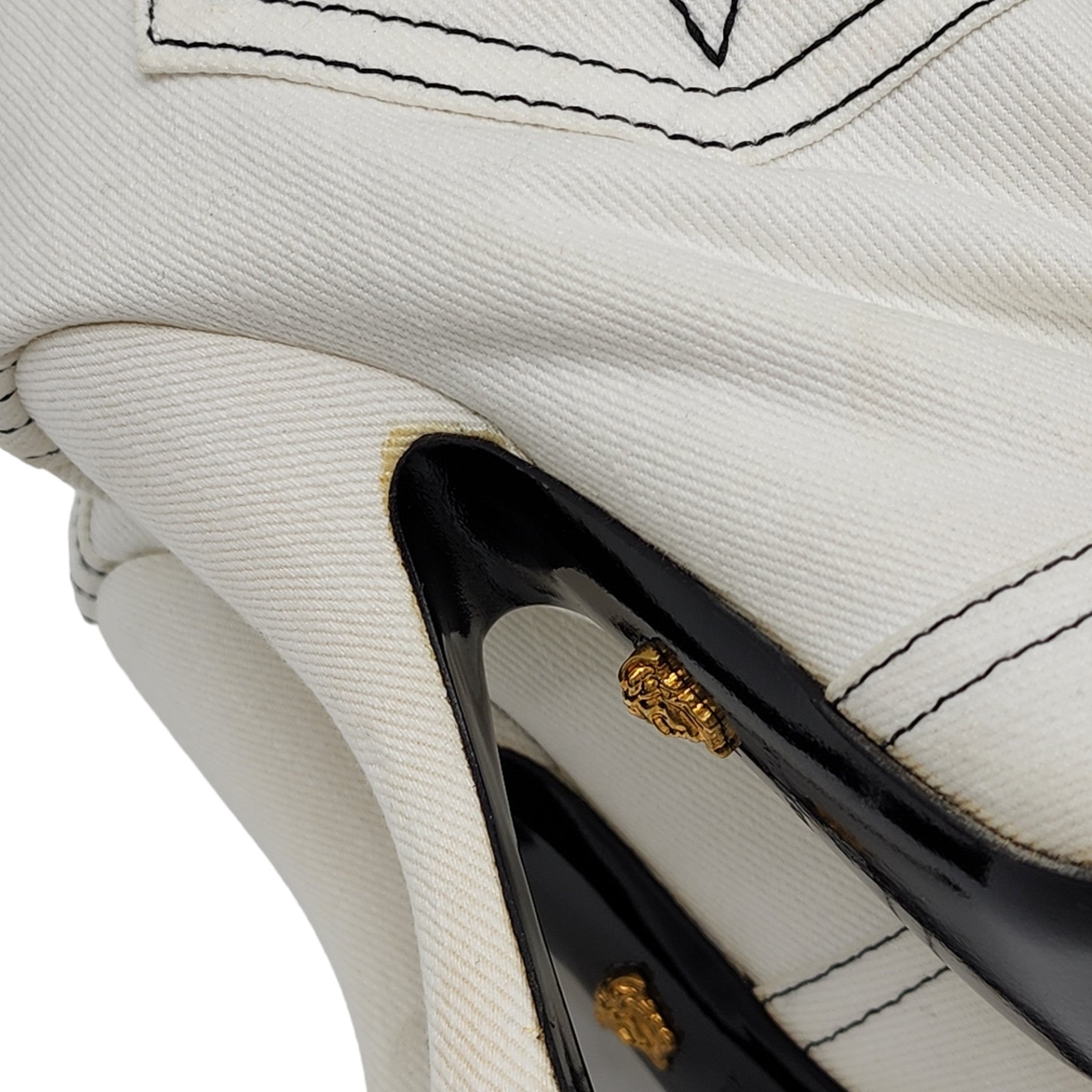 Versace Denim Cowboy Boots White 36 - 9