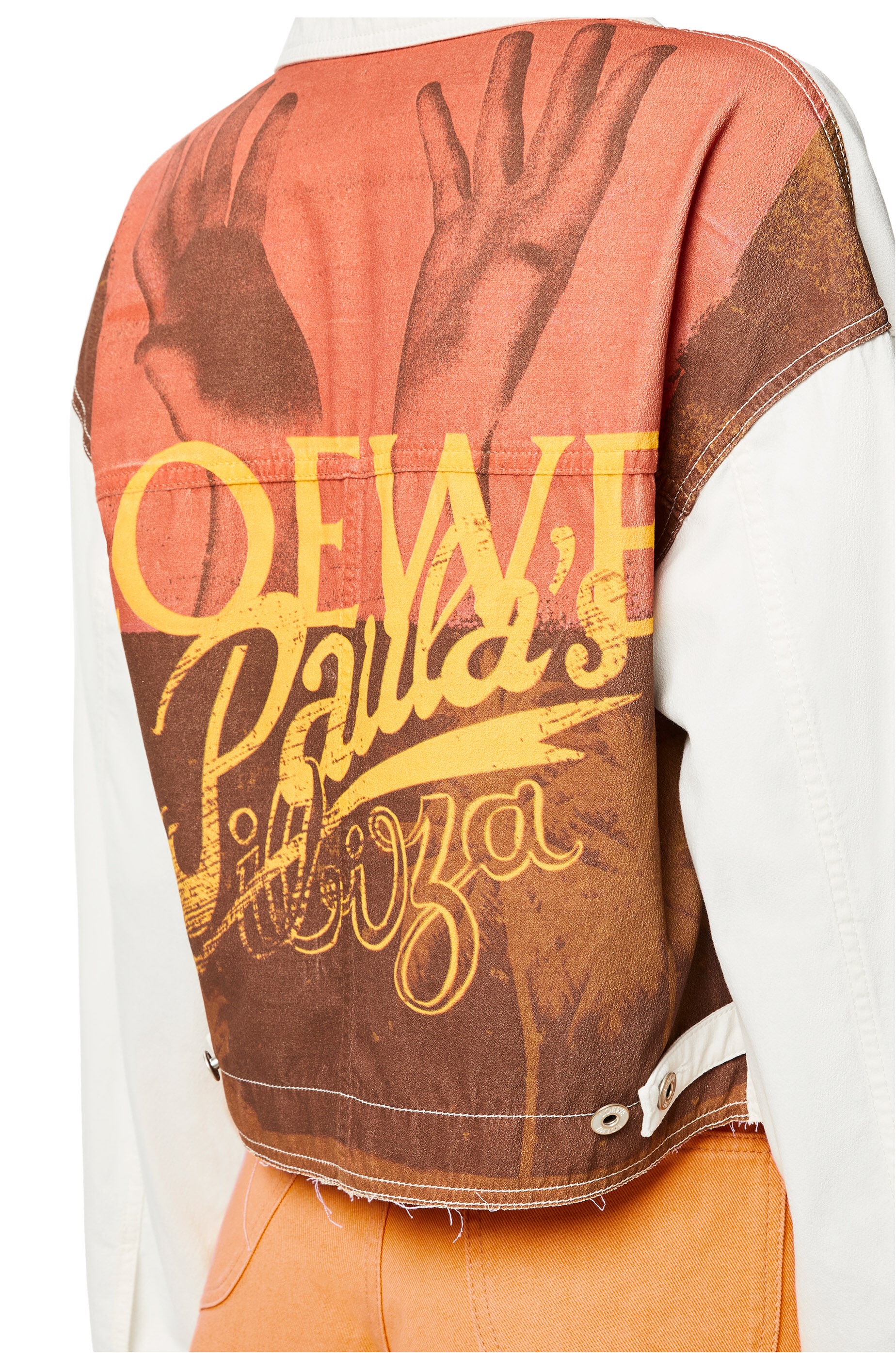 Cropped palm jacket in denim - 5