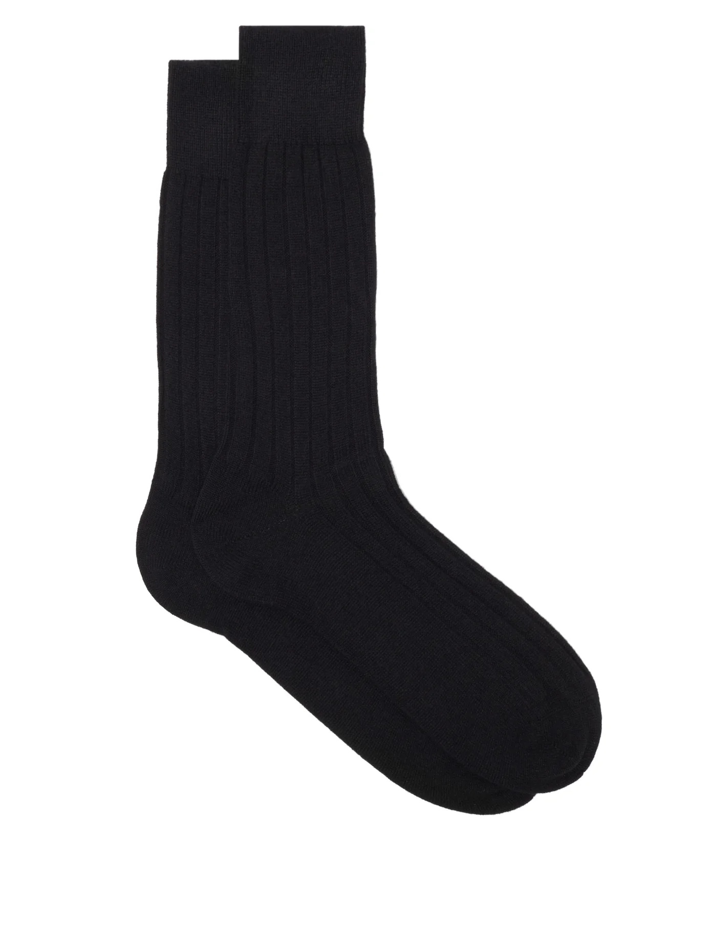 Logo-embroidered ribbed cashmere-blend socks - 1