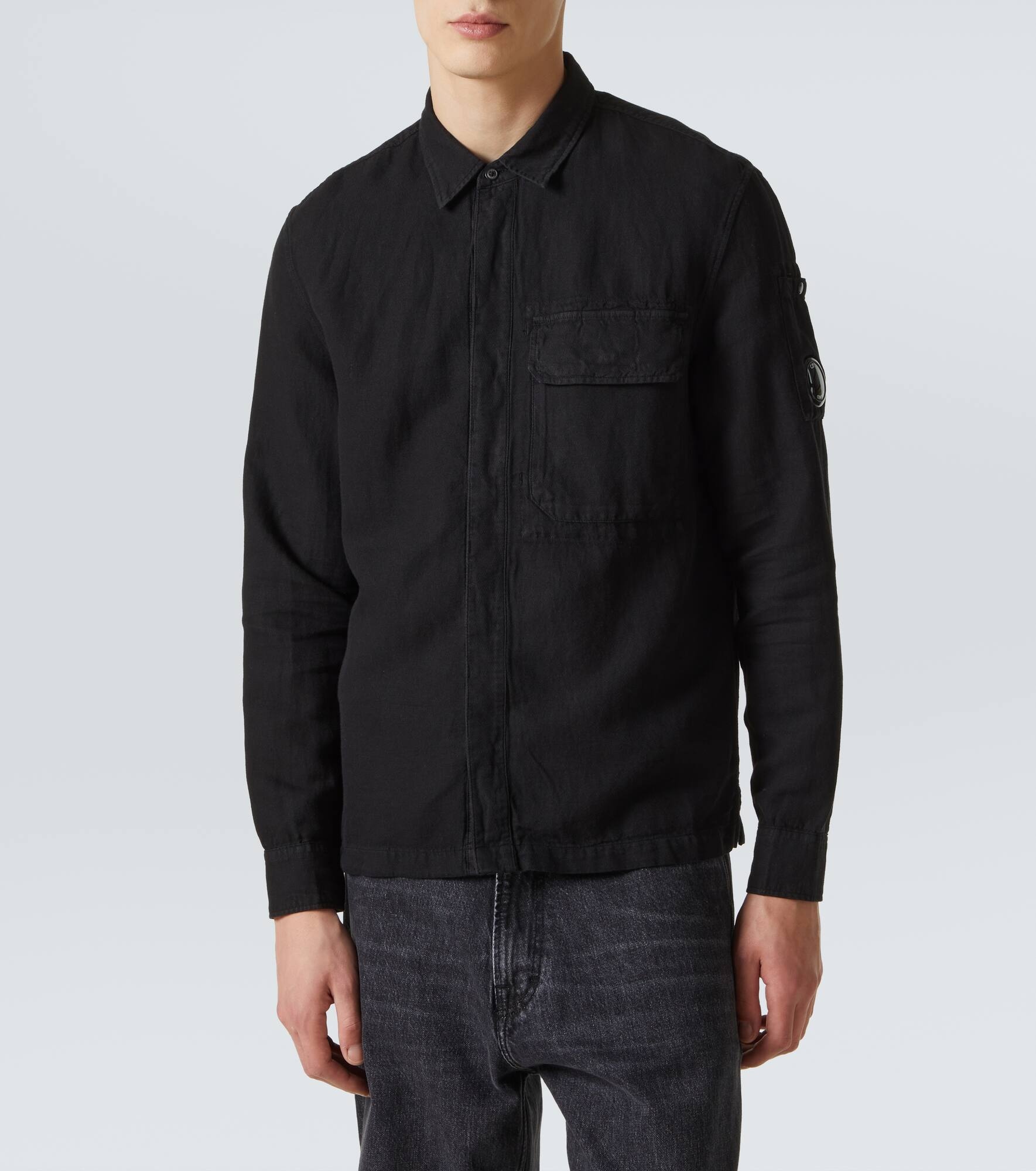 Lens cotton and linen overshirt - 3