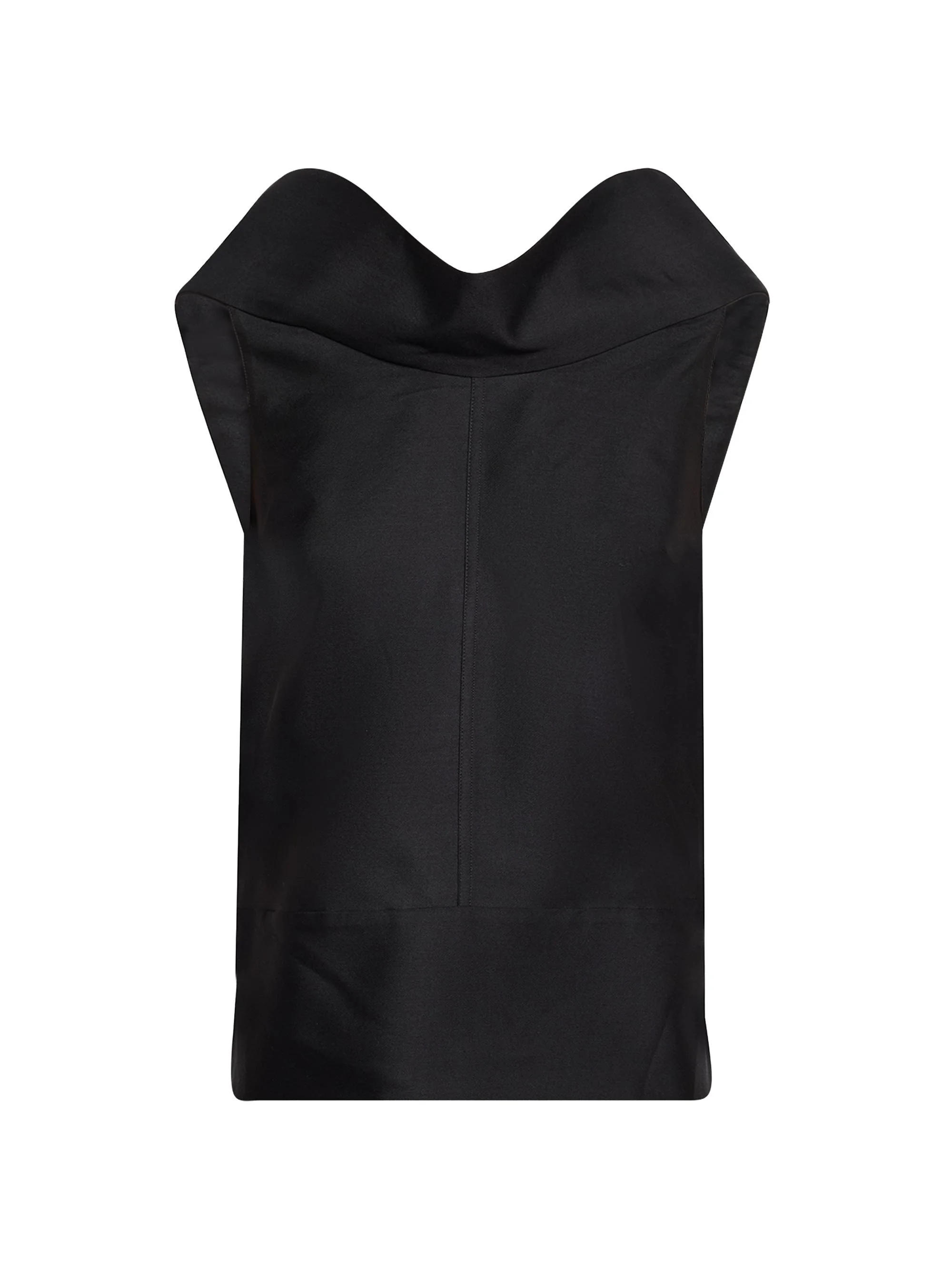 Women's Bowie Wool-Silk Drapeneck Top - Black - 1