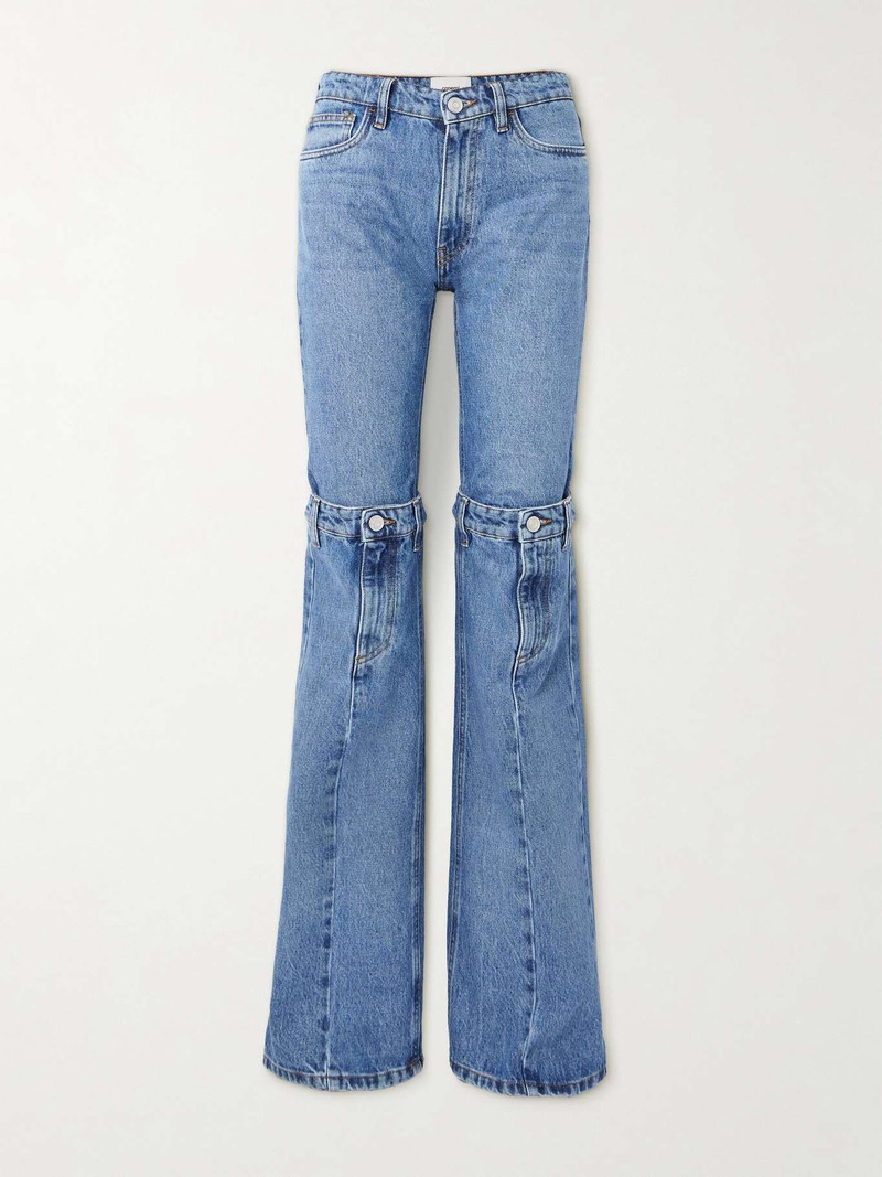 Paneled mid-rise straight-leg jeans - 1