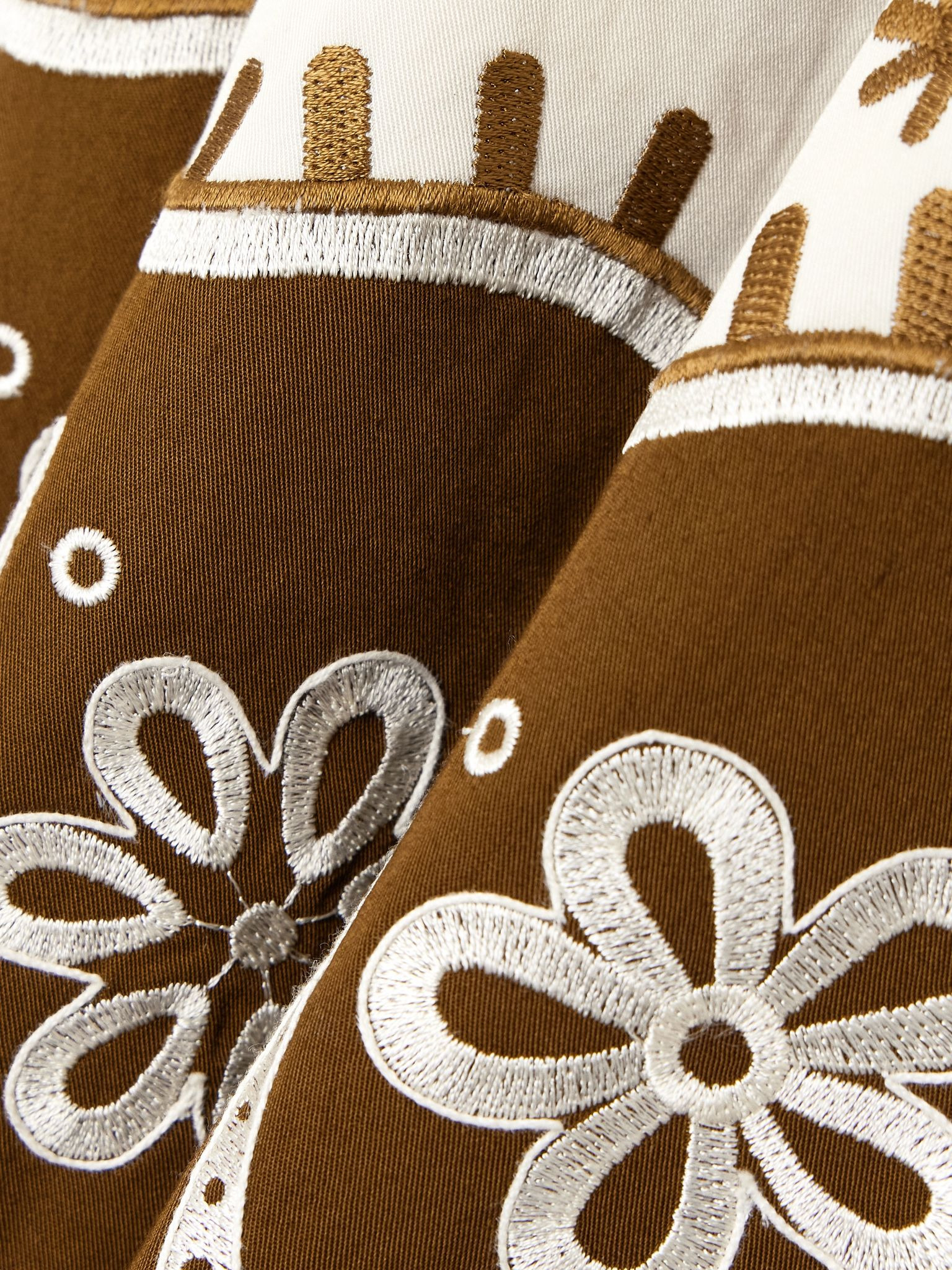 Amelianna embroidered cotton-blend drill maxi skirt Brown - 5