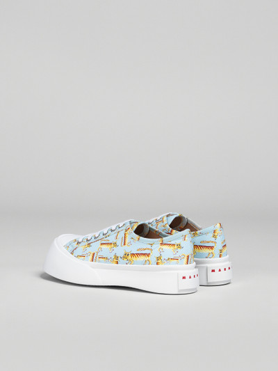 Marni TIGER PRINT CANVAS PABLO LACE-UP SNEAKER outlook