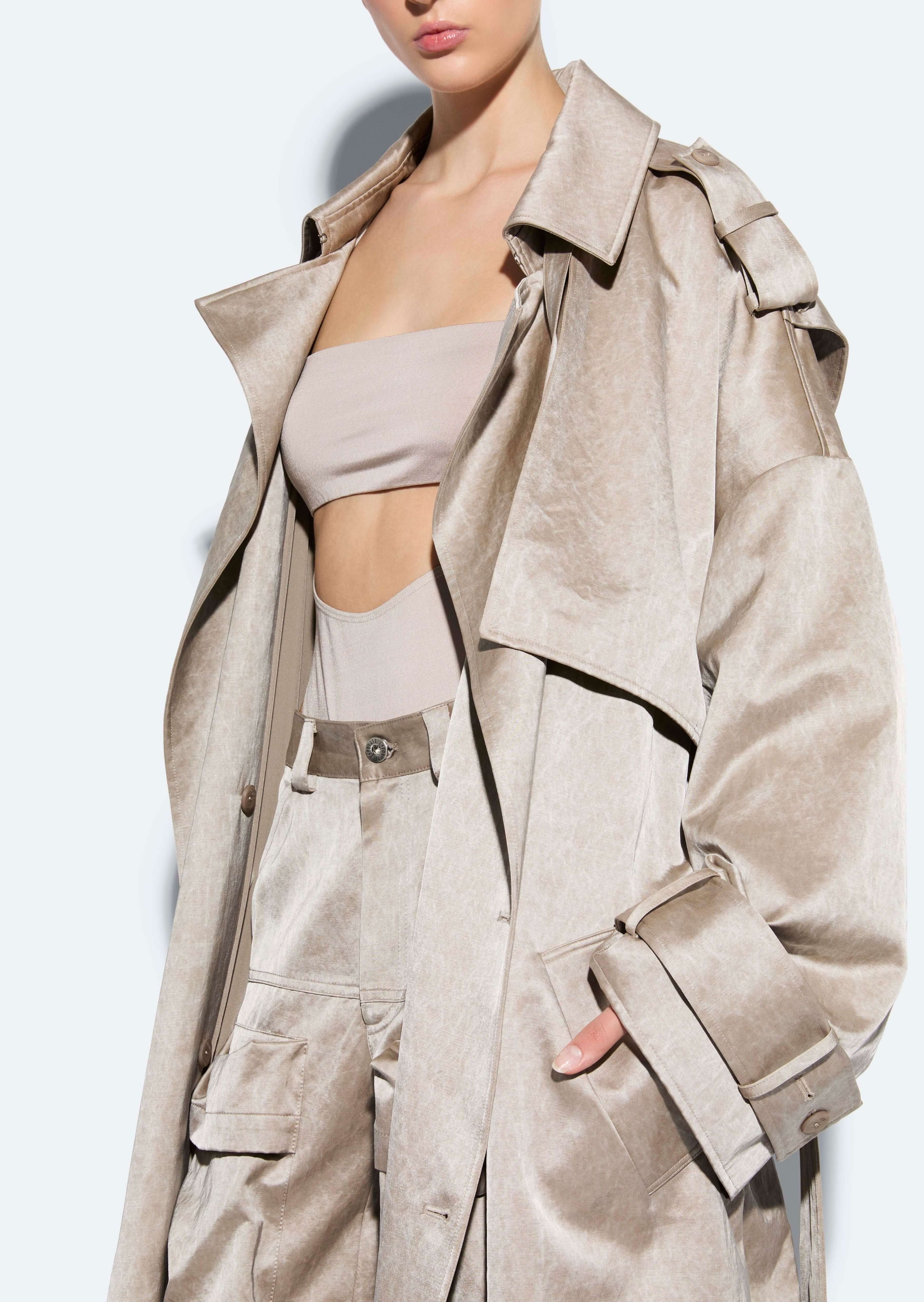 Washed Cotton Double Breasted Trench - 5