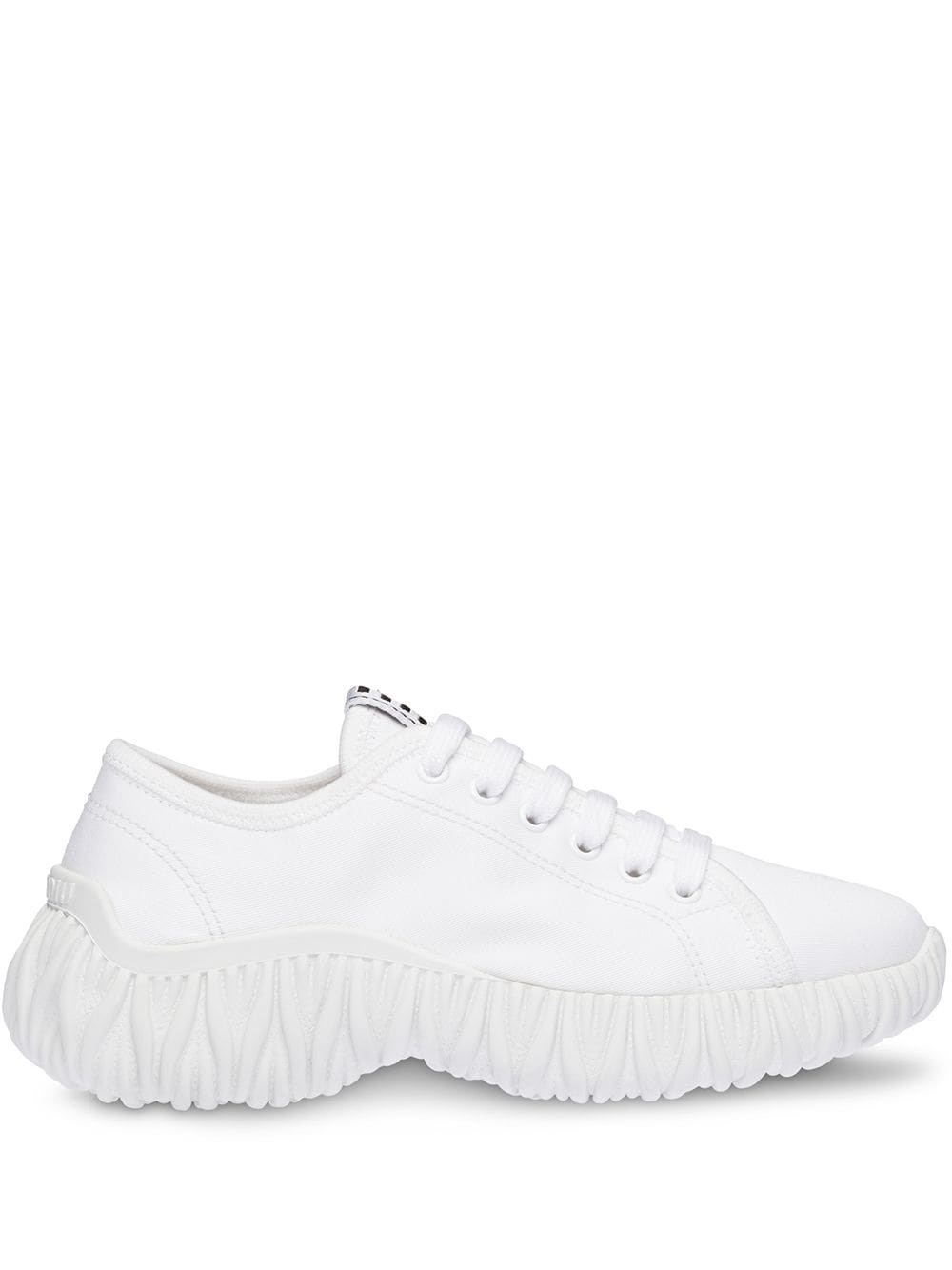 gabardine chunky sole sneakers - 1