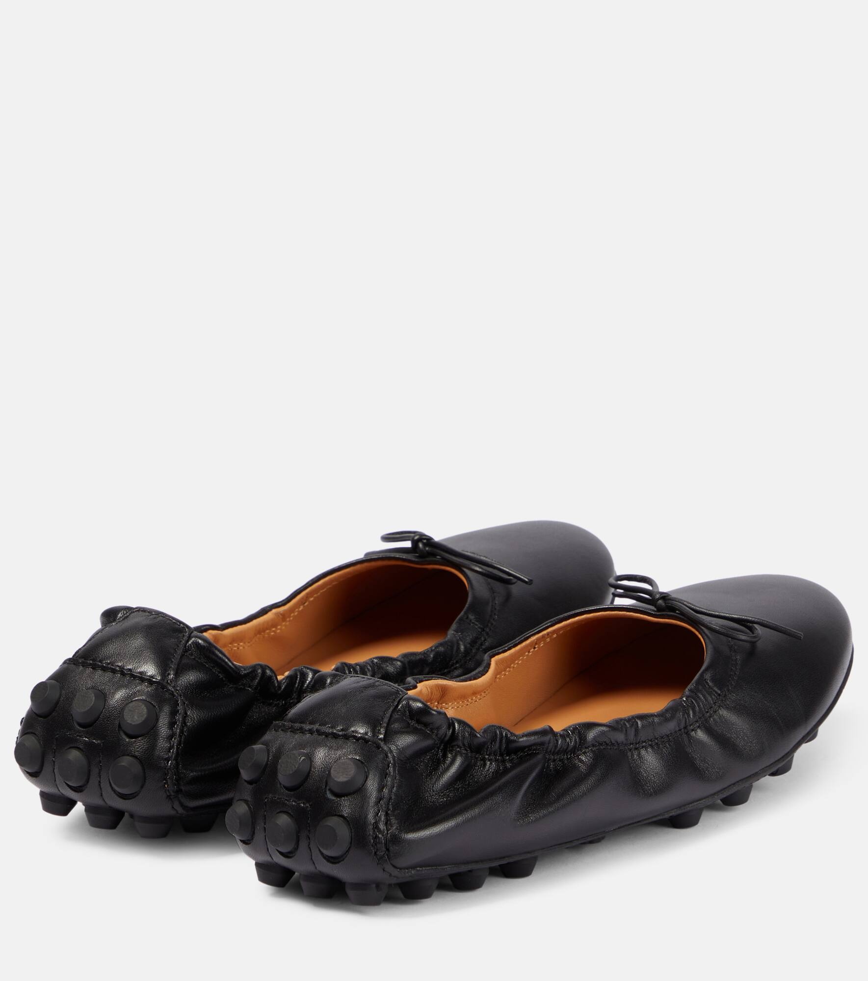 Bubble leather ballet flats - 3