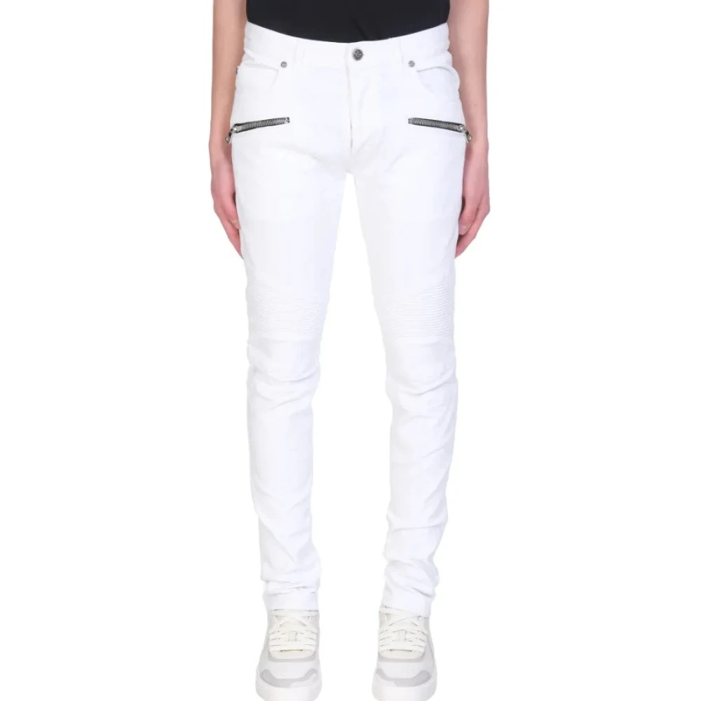 SLIM FIT WHITE JEANS - 5